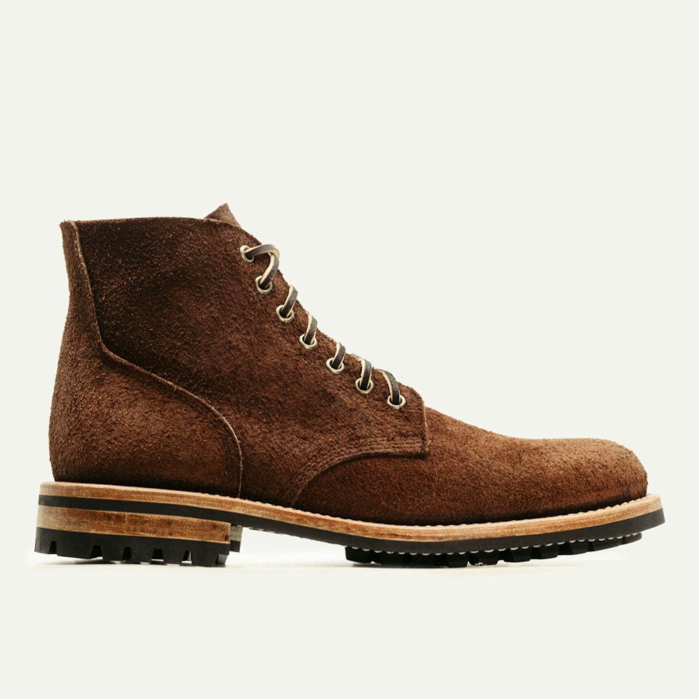 Field Boot Black Walnut Stampede Roughout Commando Sole Made in USA Oak Street Bootmakers