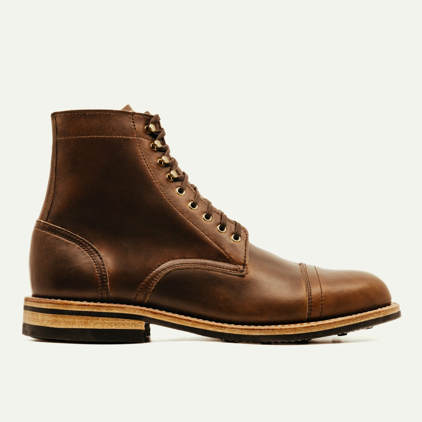 Cap-Toe Trench Boot - Horween Cognac Shackleton, Dainite Rubber-Studded ...