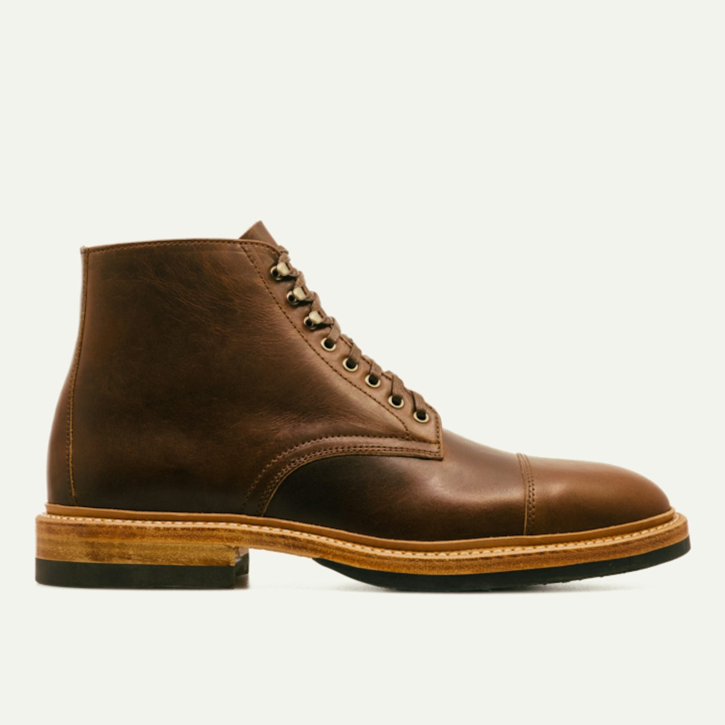 Cap Toe Lakeshore Boot Horween Brown Nut Dublin Vibram 705 Half Sole with Deadstock Cat s Paw Twin Grip Heel Made in USA Oak Street Bootmakers