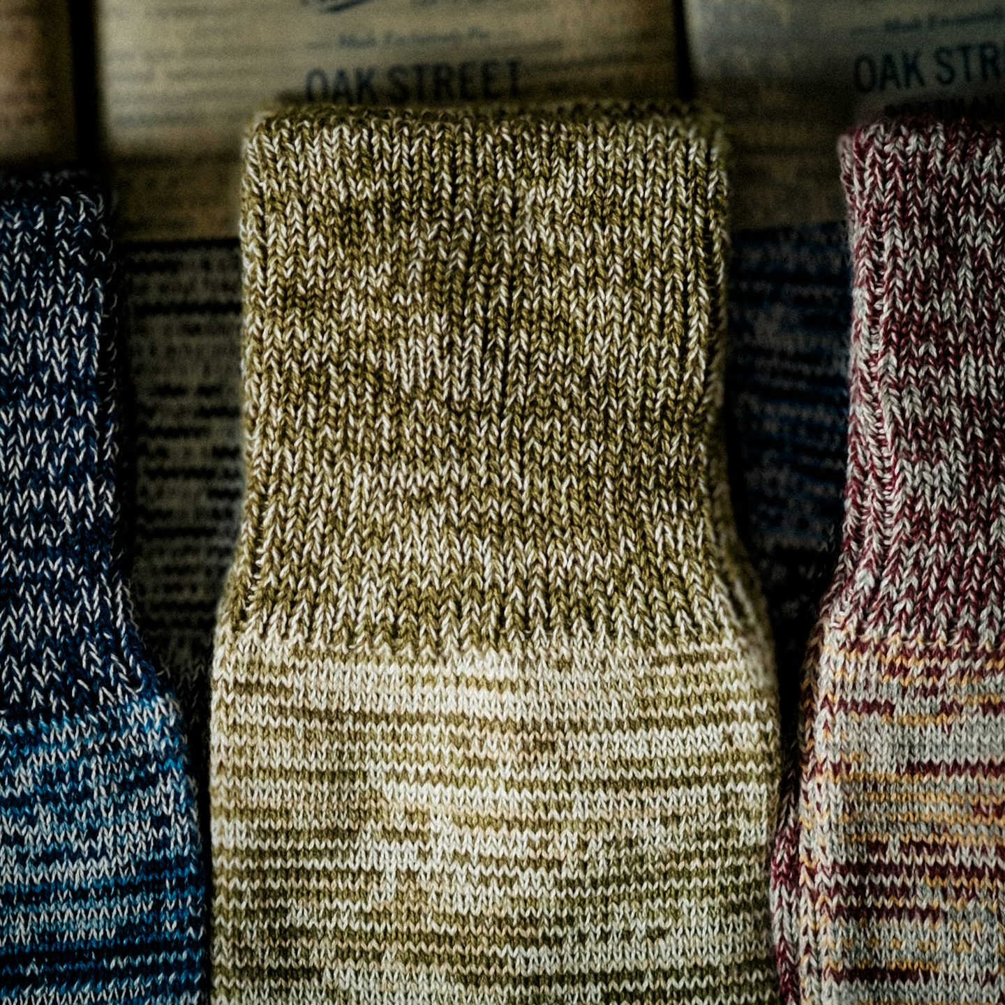 Moss Twisted Knit Anonymous ISM Crew Sock - Detail Image Two