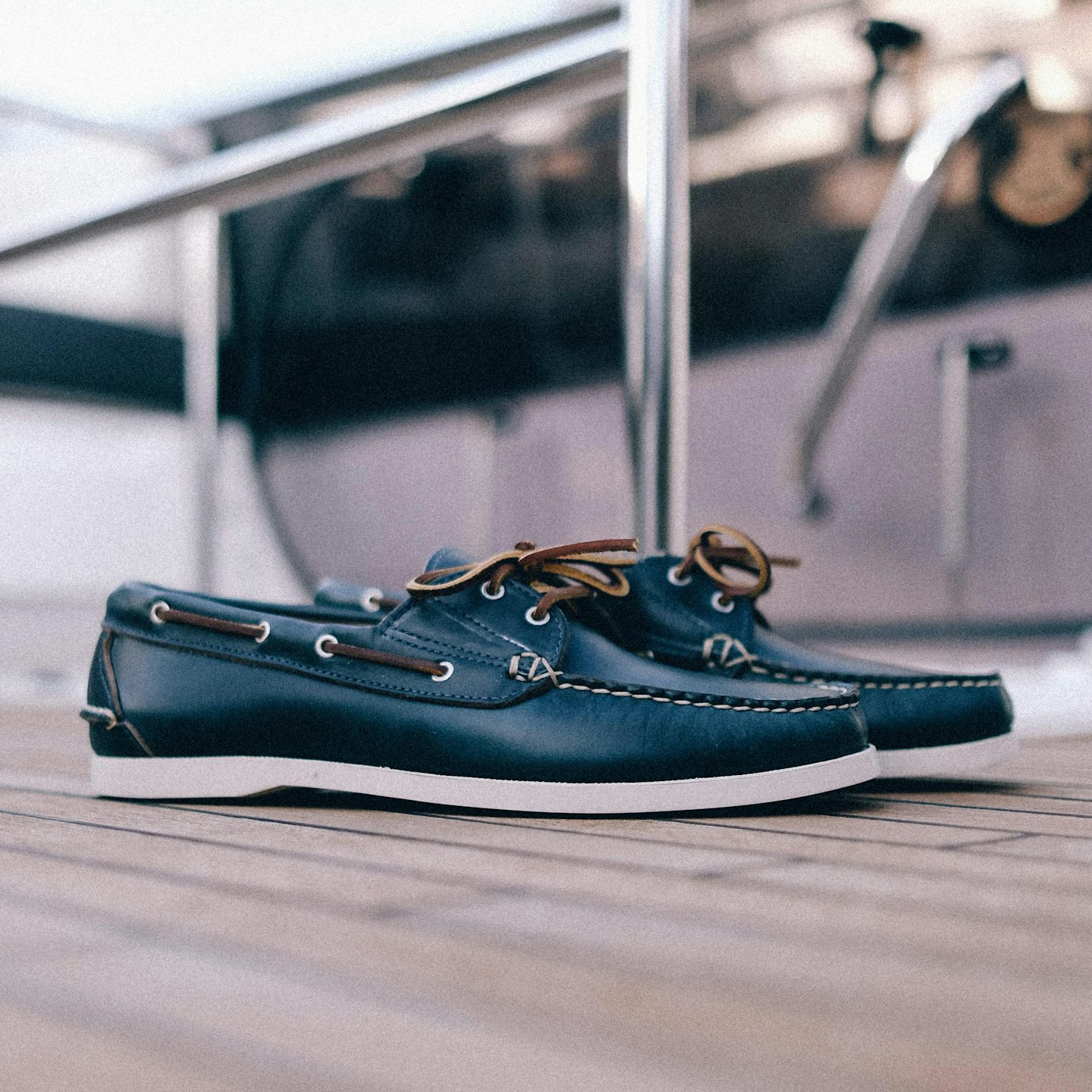 Navy Chromexcel Boat Shoe - Detail Image Two