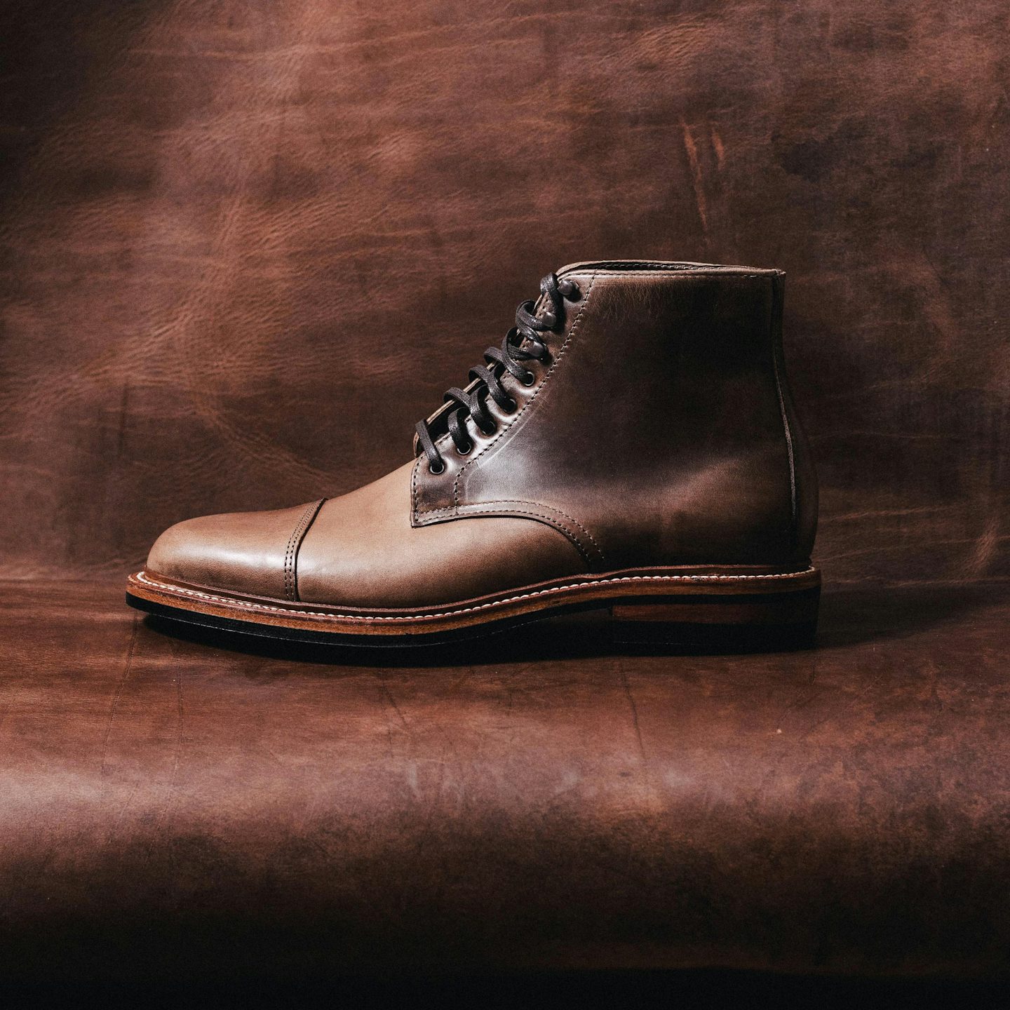 Cap-Toe Lakeshore Boot - Natural Chromexcel, Dainite Sole - Made in USA | Oak Street Bootmakers