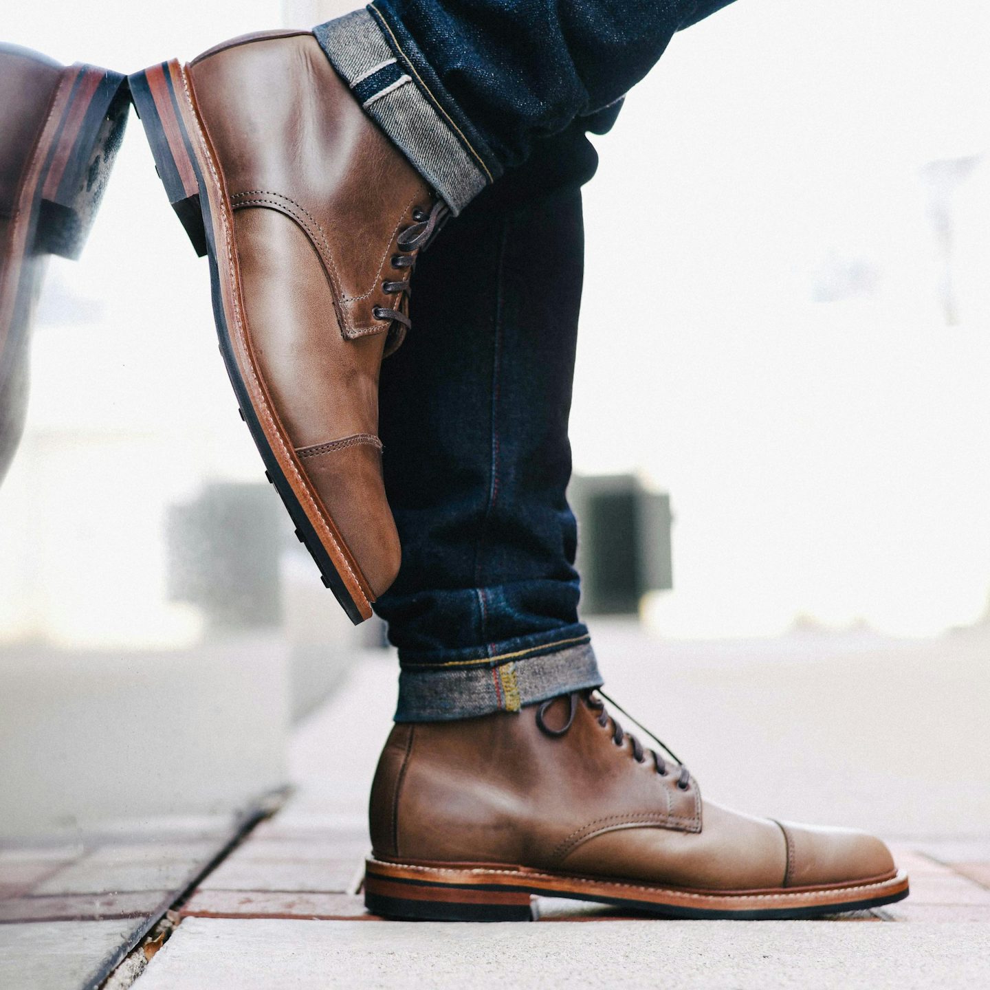 Cap-Toe Lakeshore Boot - Natural Chromexcel, Dainite Sole - Made in USA | Oak Street Bootmakers