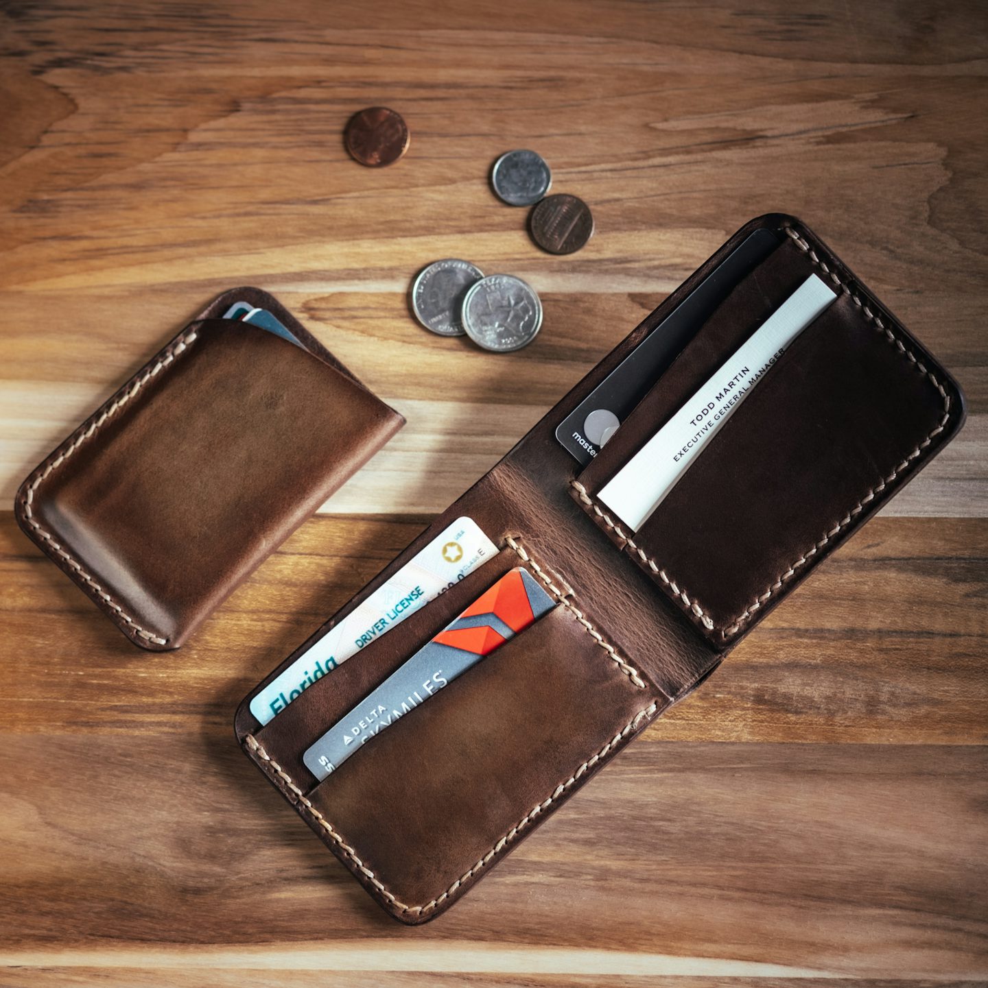 Natural Chromexcel Bifold Wallet - Detail Image One