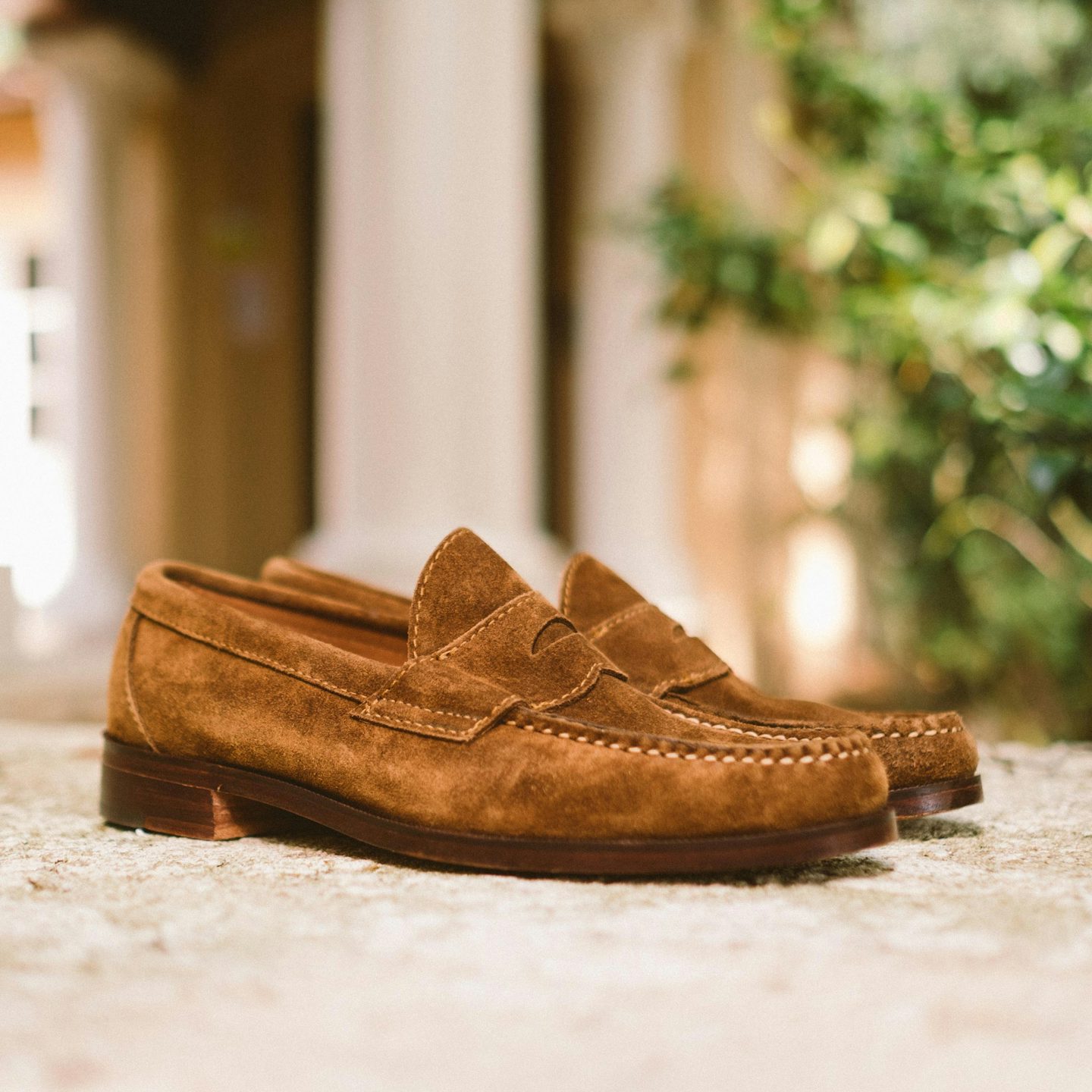 Snuff Janus Suede Penny Loafer - Detail Image Two