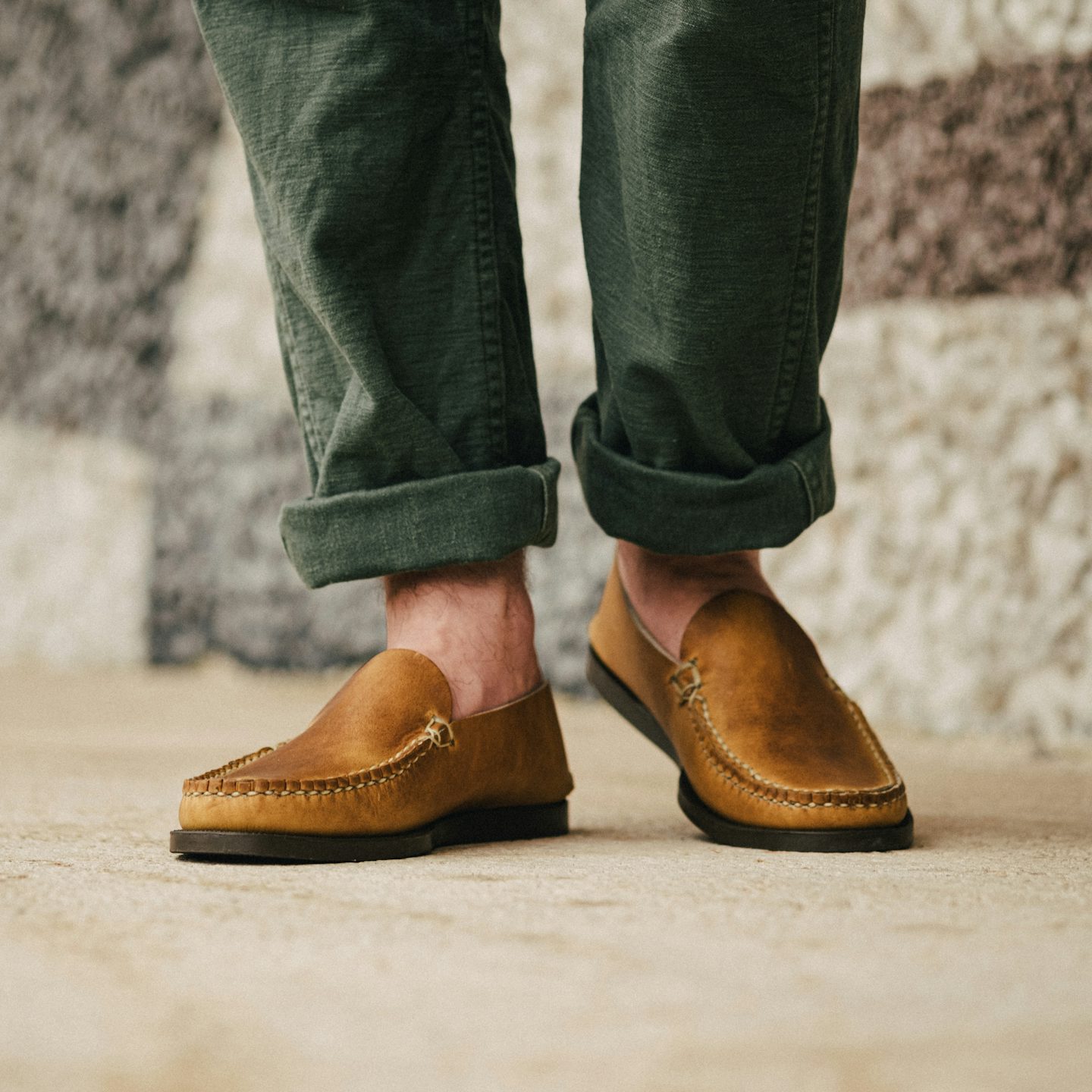 Slip Moc - Natural Chromepak, Camp Sole - Made in USA with