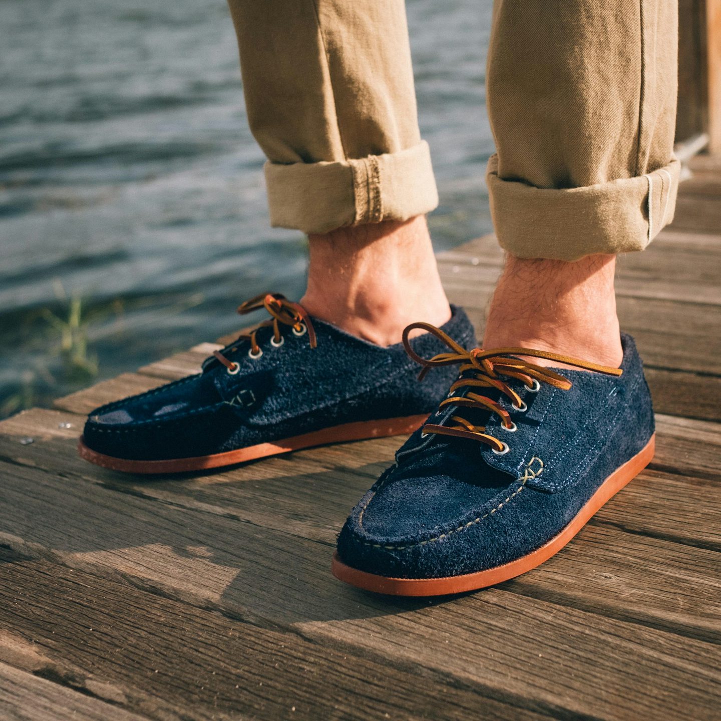 Navy Orion Suede Trail Oxford - Detail Image One