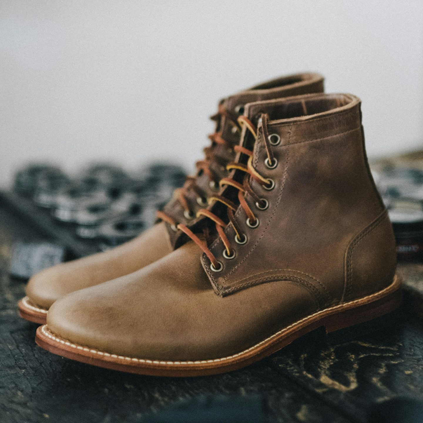 Trench Boot Natural Chromexcel Leather Sole with Vibram Toplift Made in USA Oak Street Bootmakers