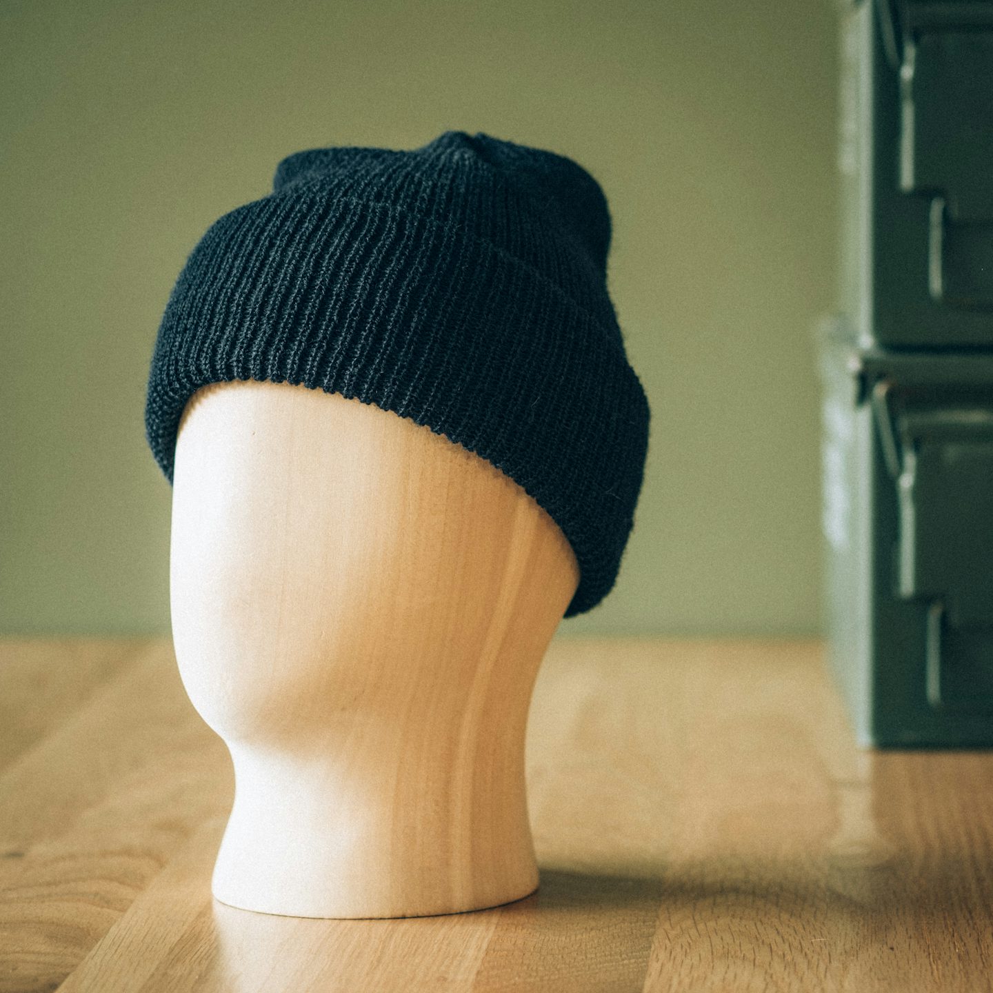 Navy Wool Knit 1975 NATO Watch Cap - Detail Image One