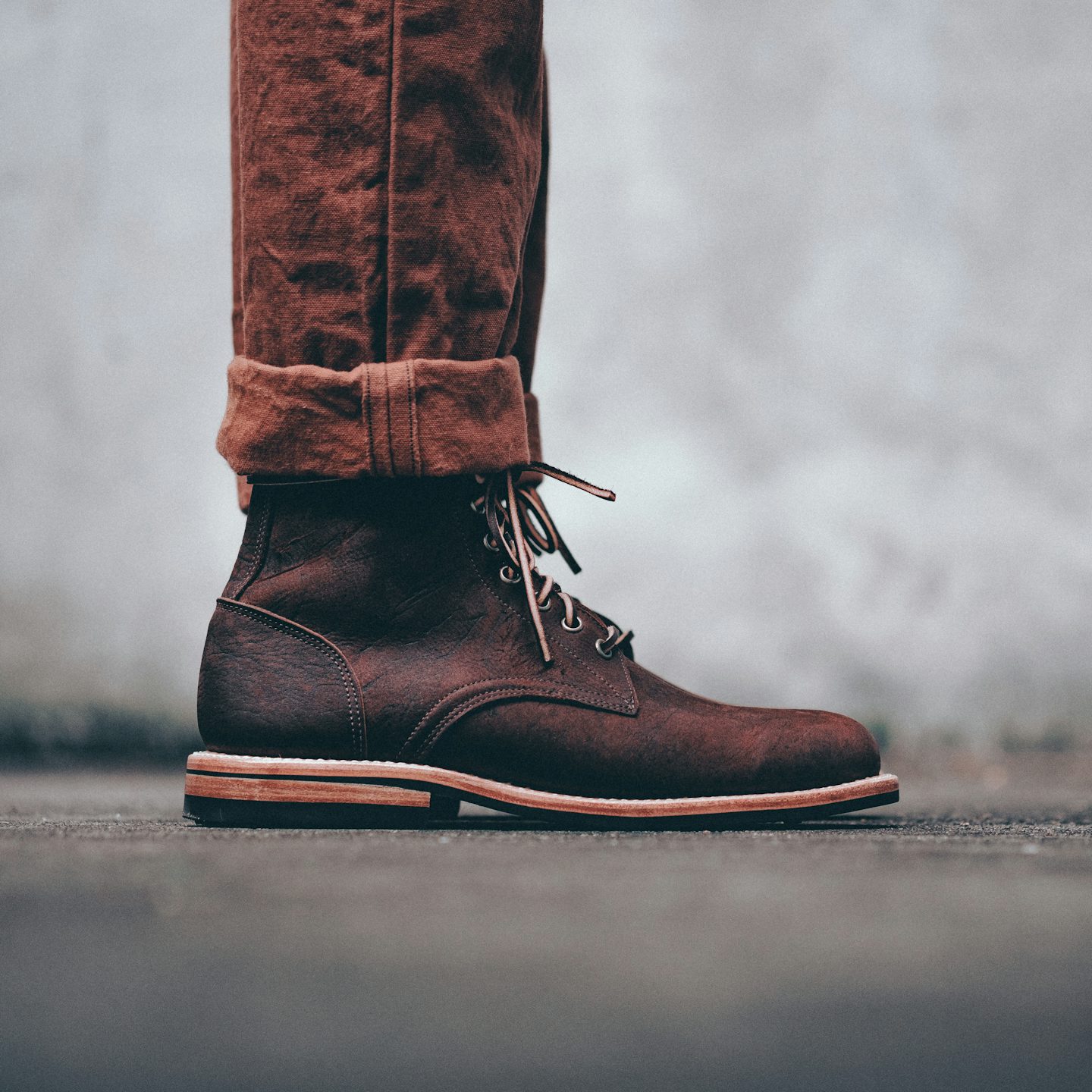 Trench Boot - Snuff Waxed Kudu, Dainite Sole - Made in USA | Oak