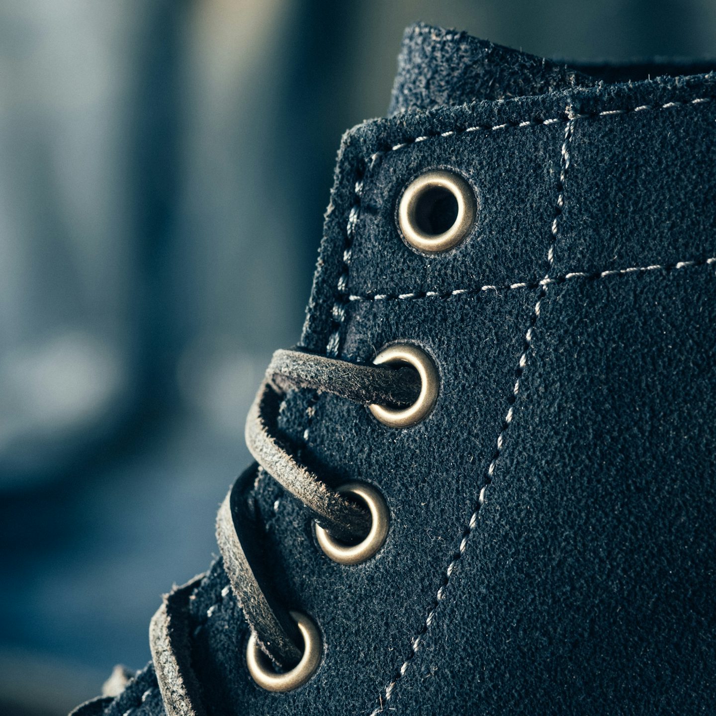 Natural Indigo Chromexcel Roughout Trench Boot - Detail Image One