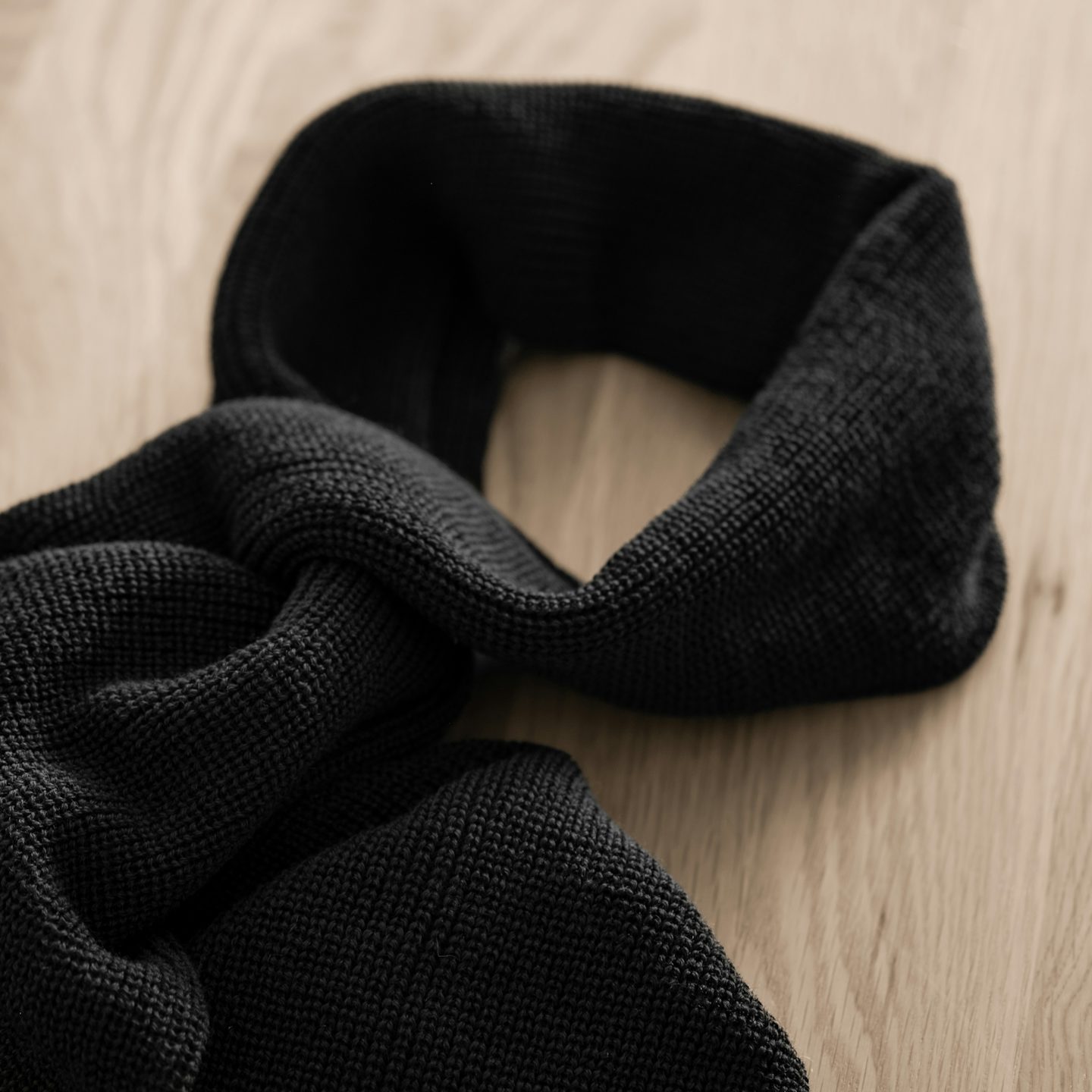 Operator Black Merino Wool Knit 1975 NATO Marine Scarf - Detail Image One