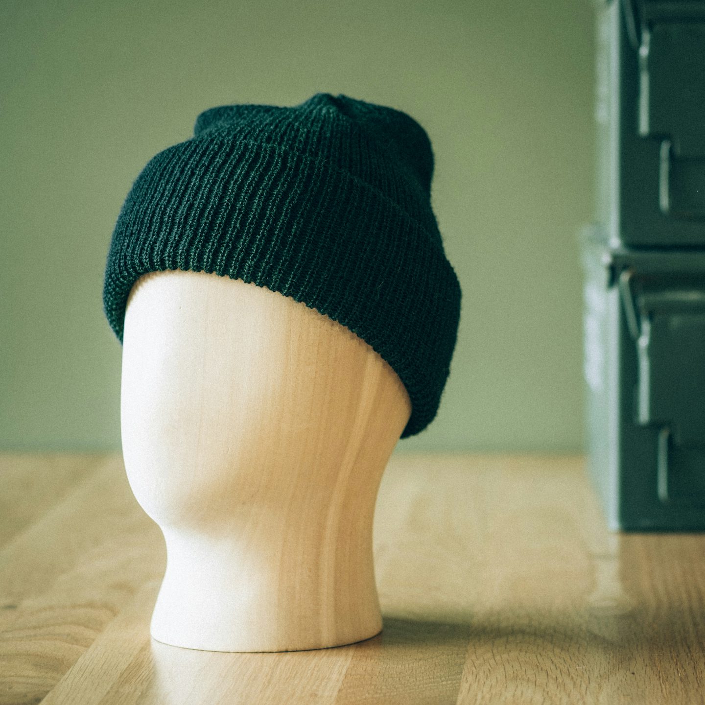 Forest Green Wool Knit 1975 NATO Watch Cap - Detail Image One