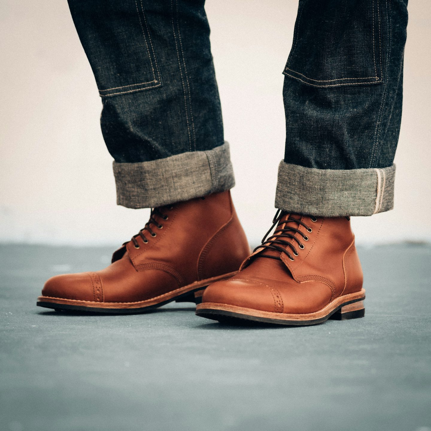 Cap-Toe Field Boot - Brown Elbamatt Liscio, Dainite Rubber-Studded