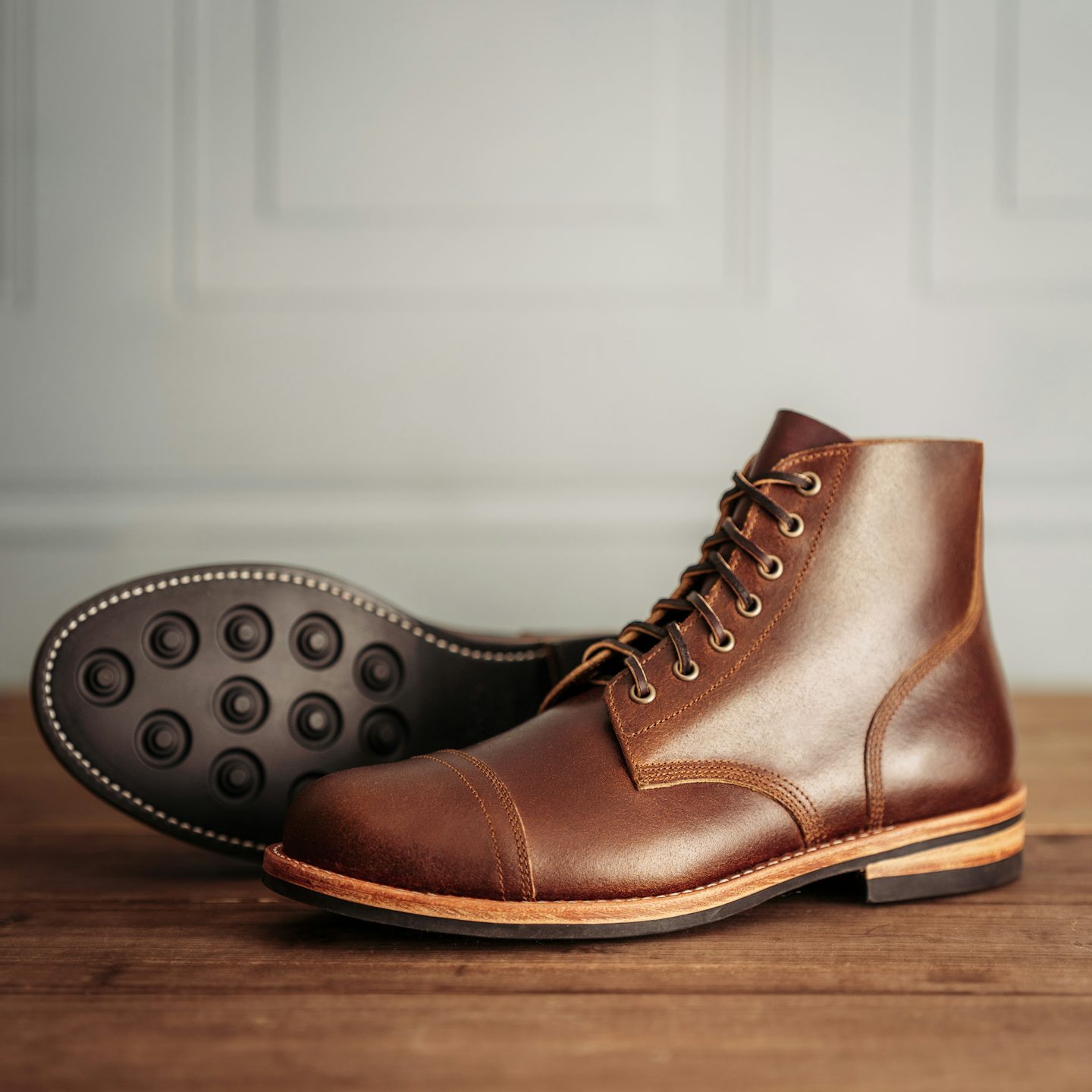 Cap-Toe Field Boot - Horween Cinnamon Waxed Flesh Chromexcel
