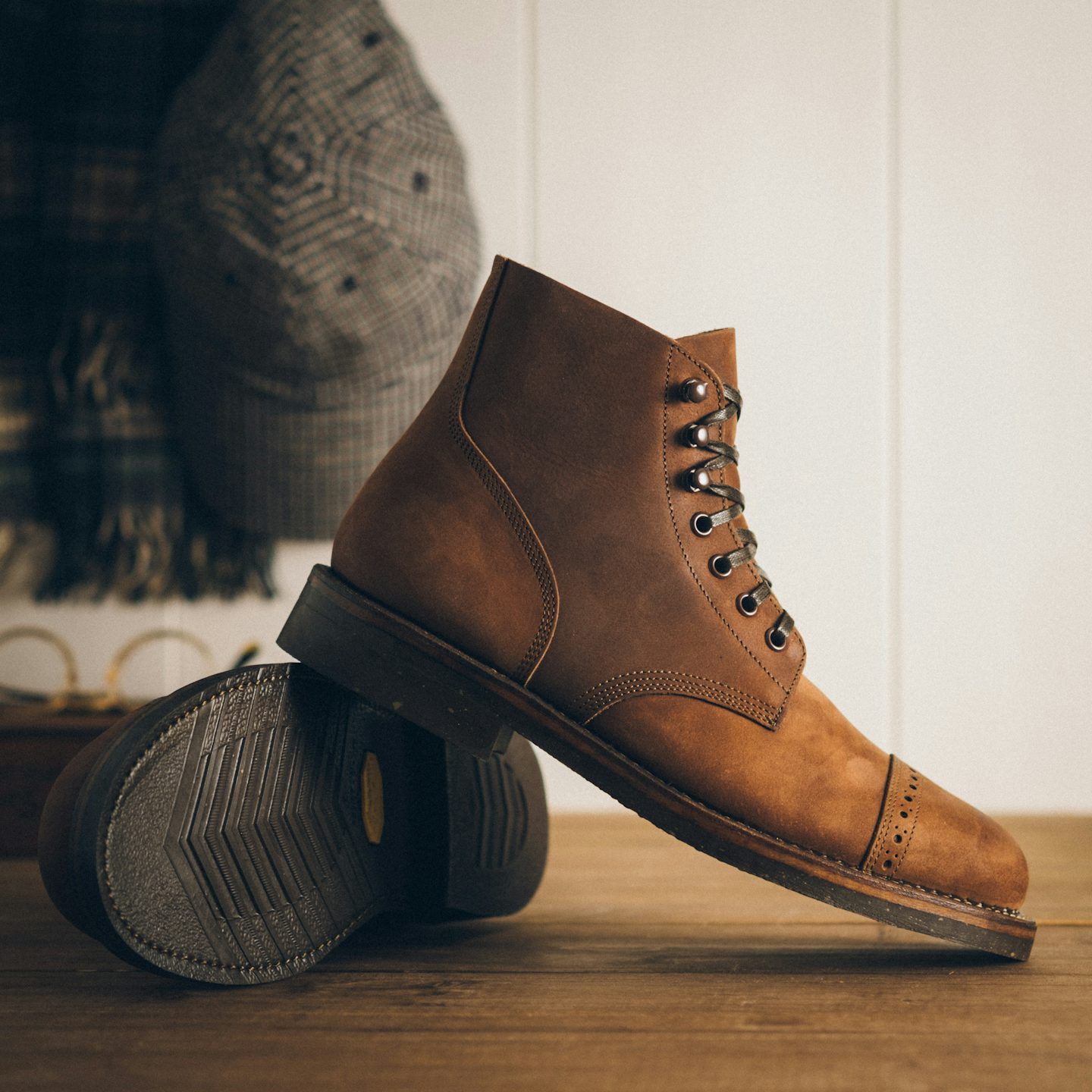 Cap-Toe Field Boot - Horween Tobacco Chamois, Vibram 700 Cork Sole
