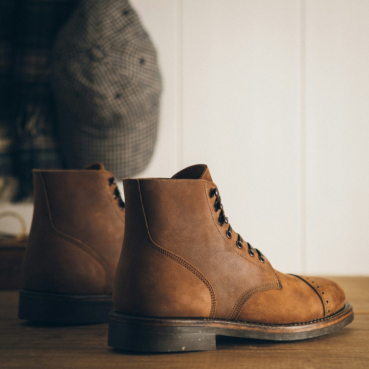 Cap-Toe Field Boot - Horween Tobacco Chamois, Vibram 700 Cork Sole
