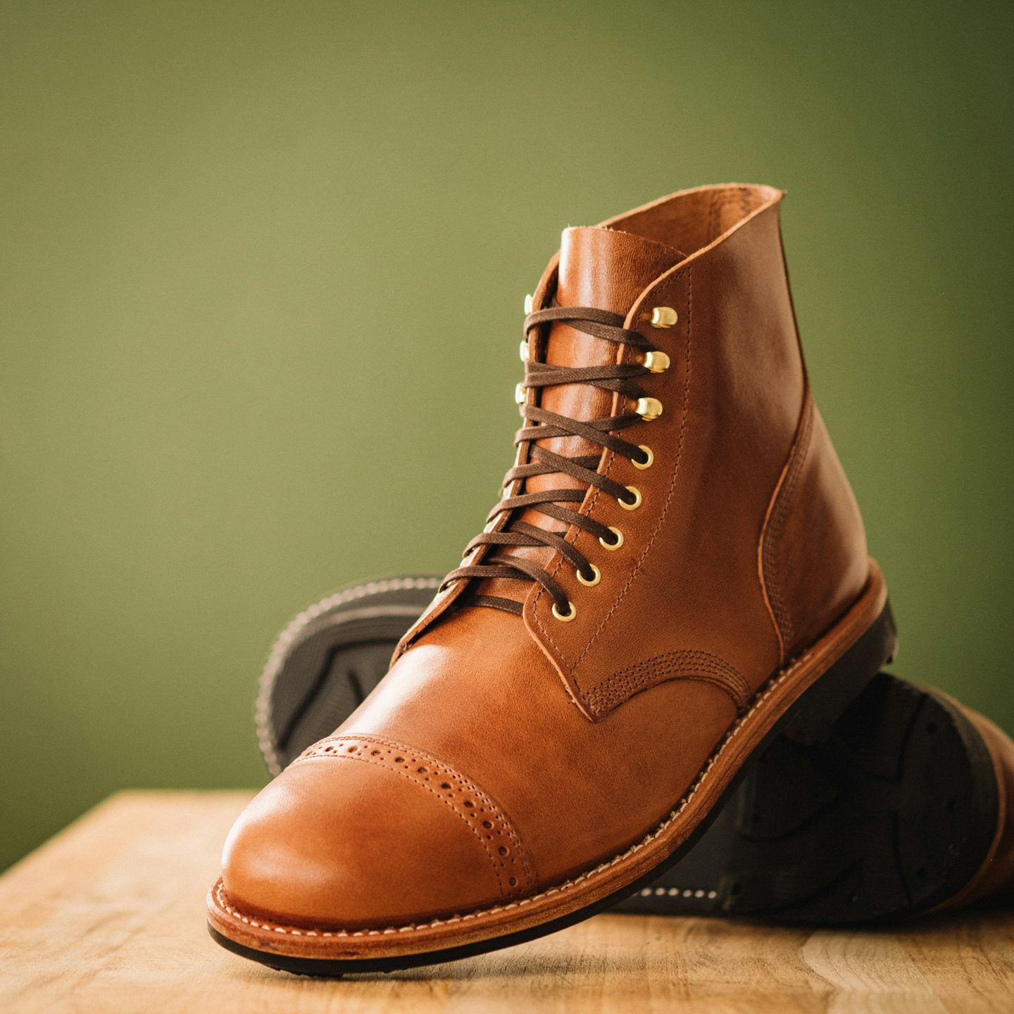 Toscanello Horse Rump Cap-Toe Field Boot - Detail Image One