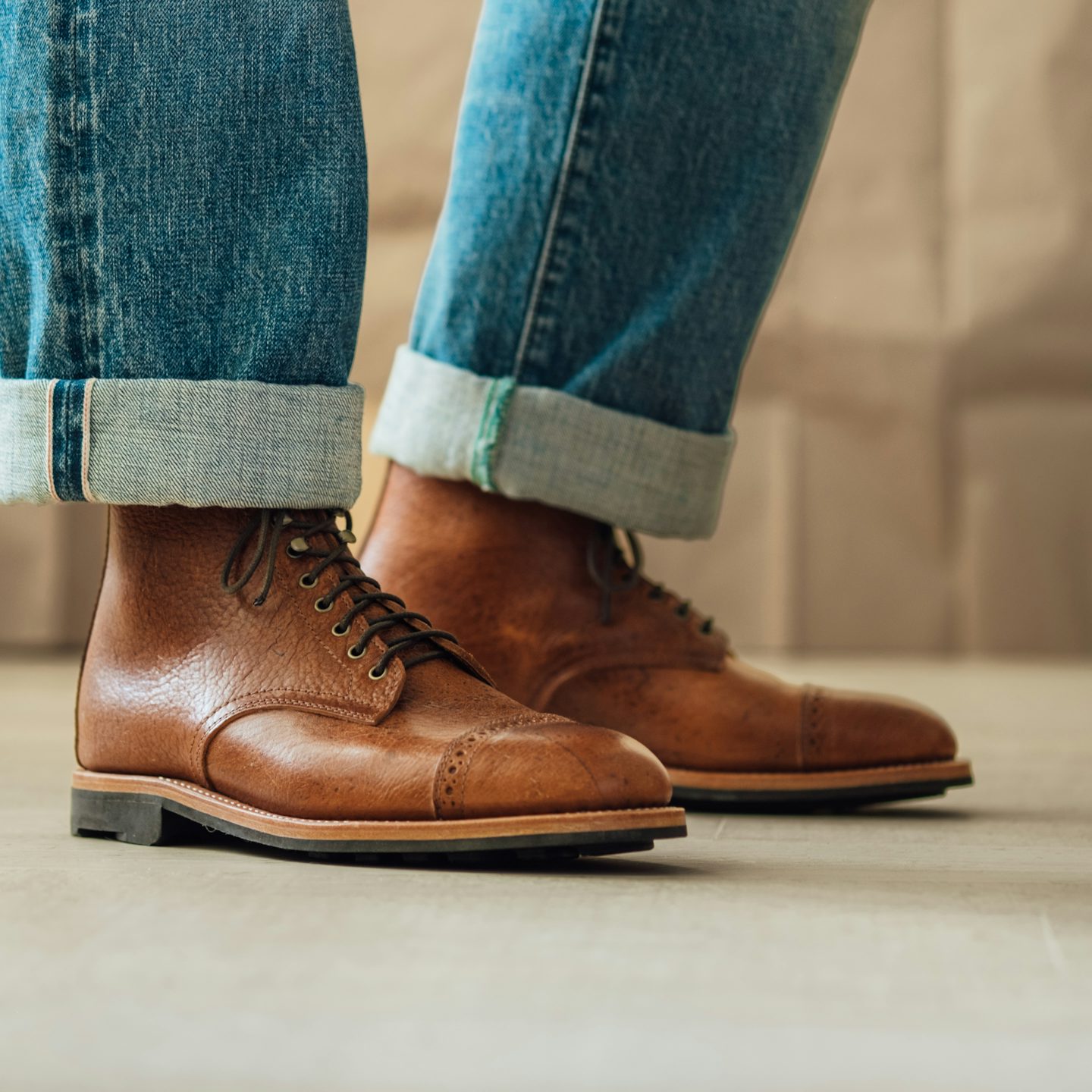 Cap-Toe Lakeshore Boot - Snuff Shrunken Kudu, Dainite Ridgeway