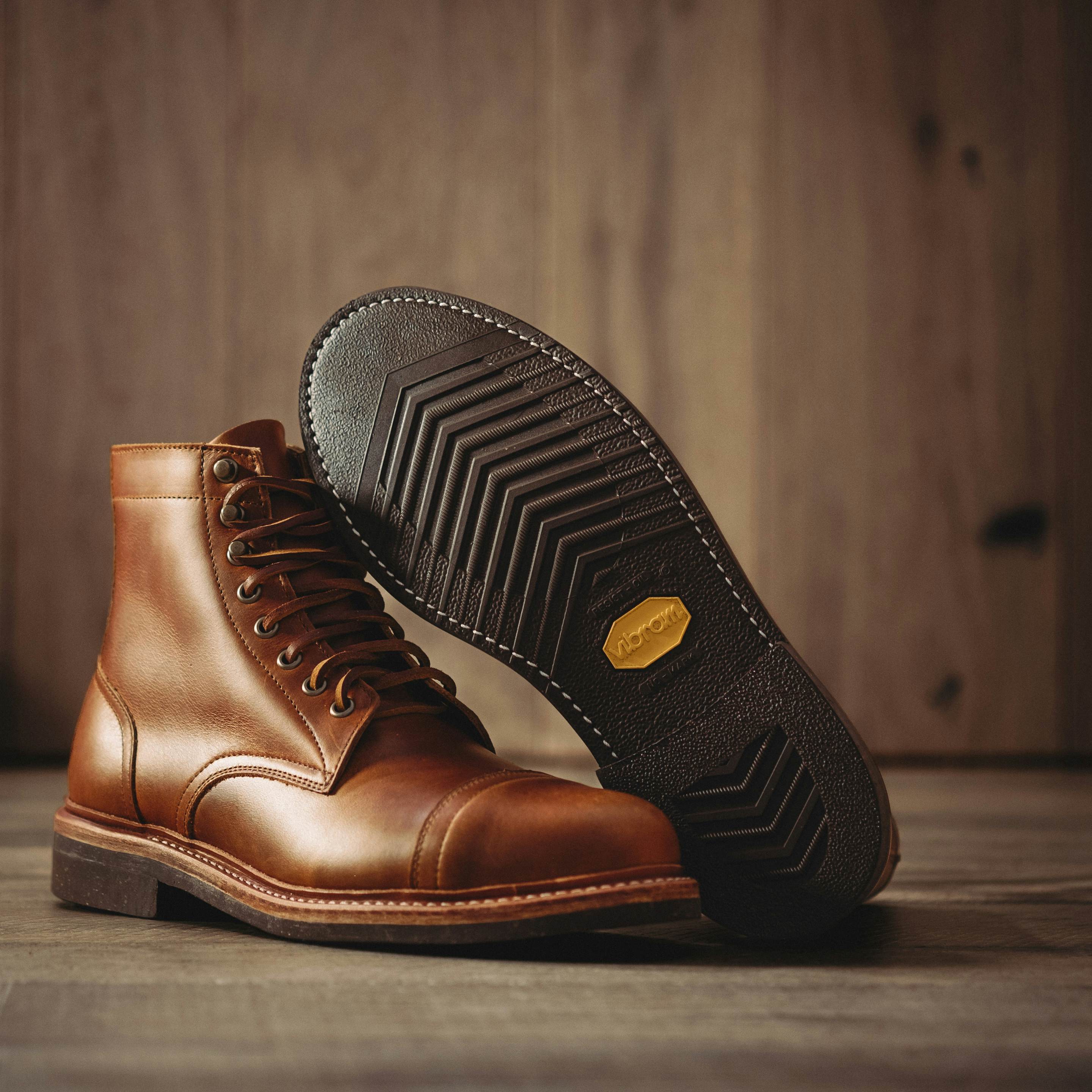 Cap-Toe Trench Boot - British Tan Domane, Vibram 700 Cork Sole - Made ...