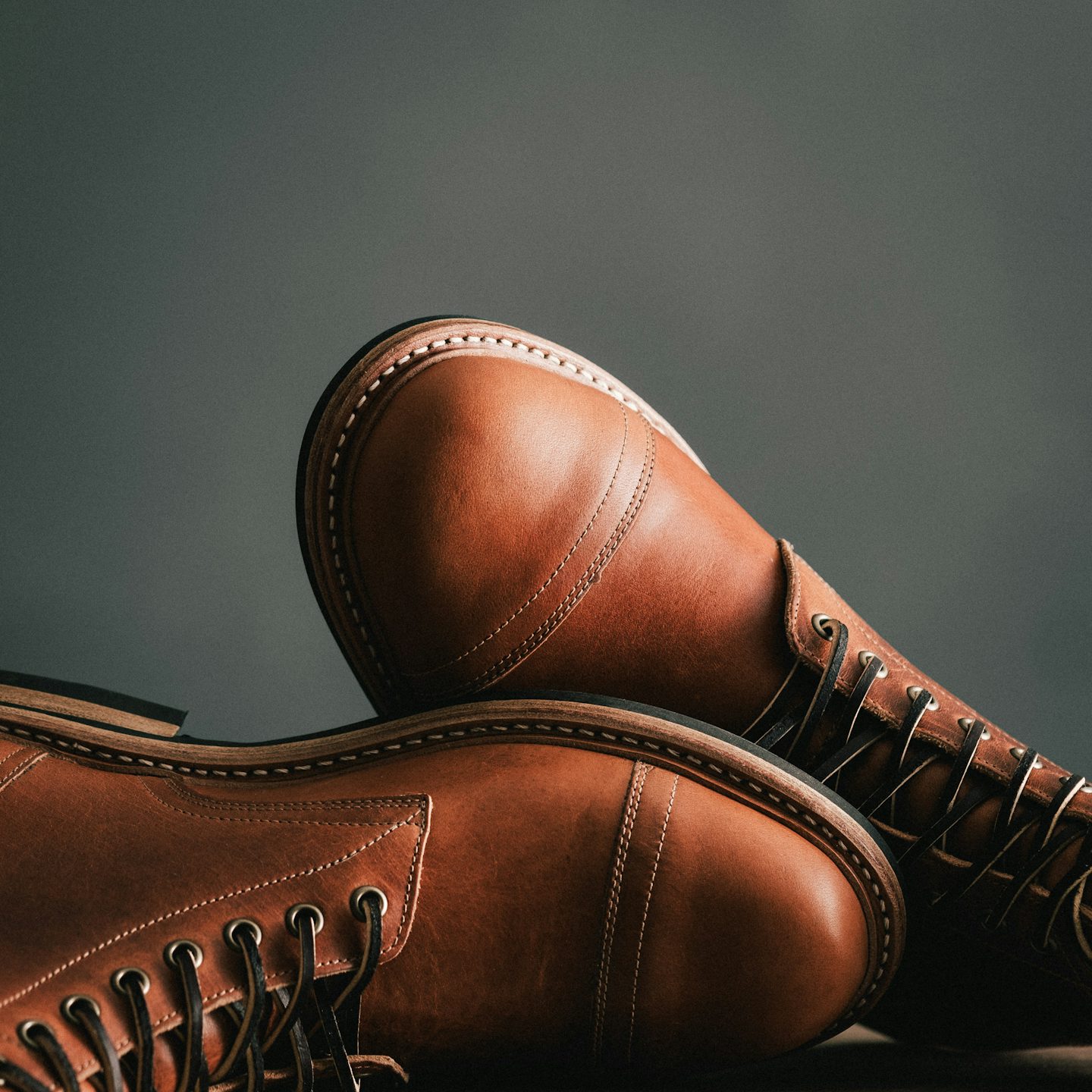 Cap-Toe Trench Boot - Horween English Tan Dublin, Dainite Rubber
