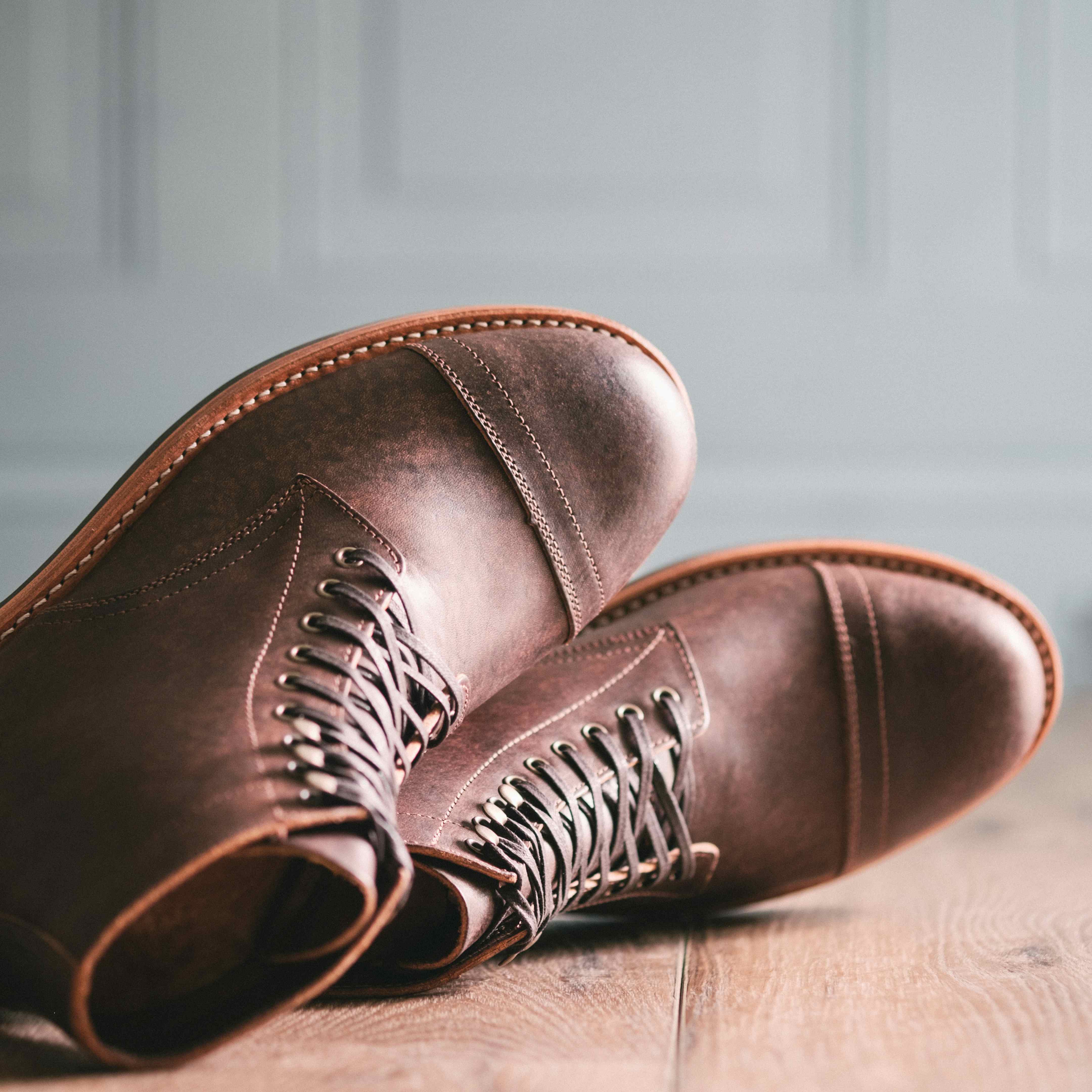 Cap-Toe Trench Boot - Badalassi Habana Iroko, Dainite Rubber-Studded ...