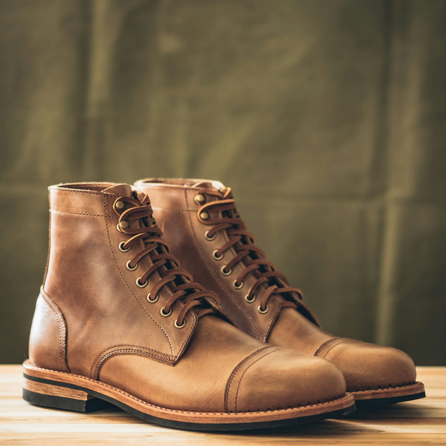 Natural Chromexcel Cap-Toe Trench Boot - Detail Image One