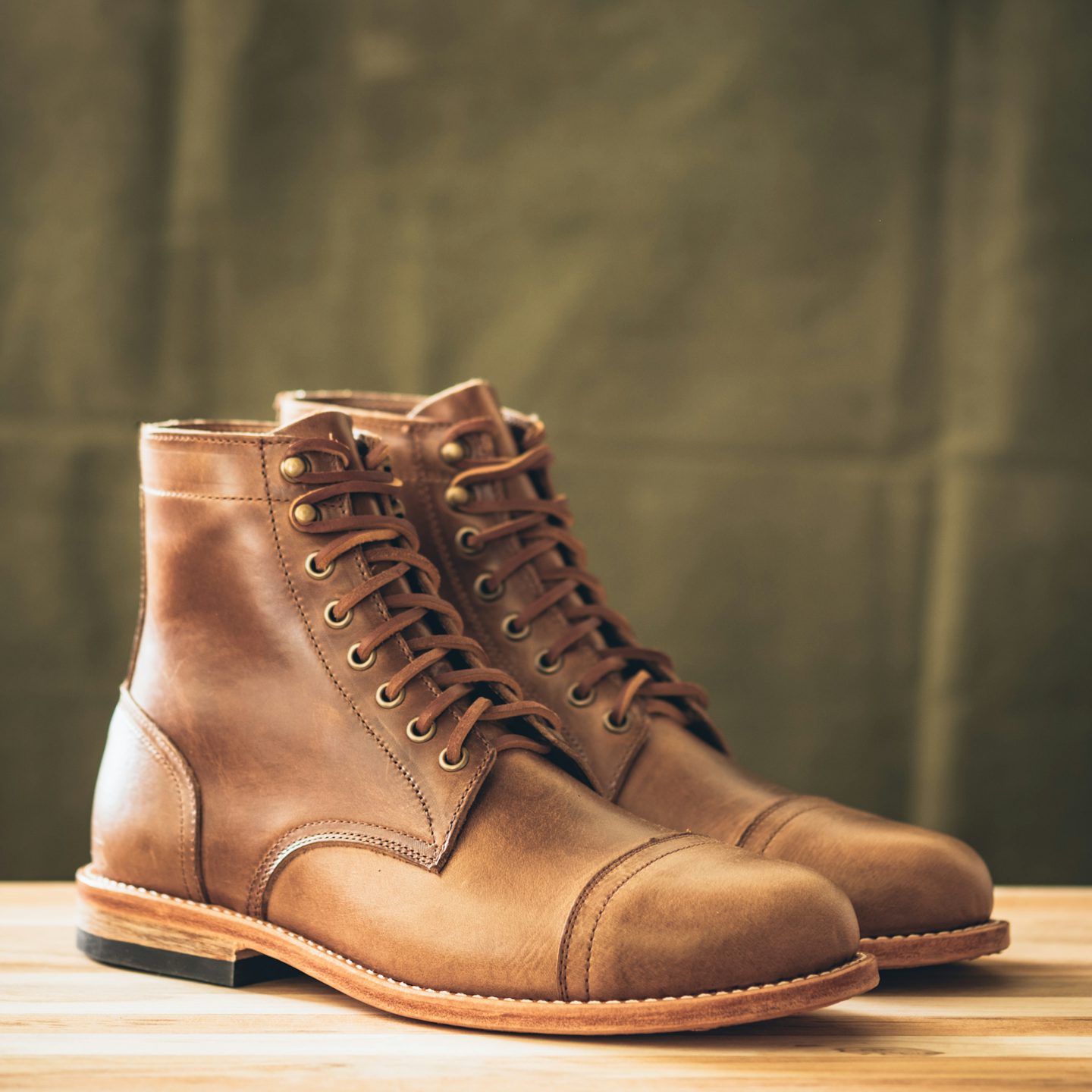 Natural Chromexcel Cap-Toe Trench Boot - Detail Image One