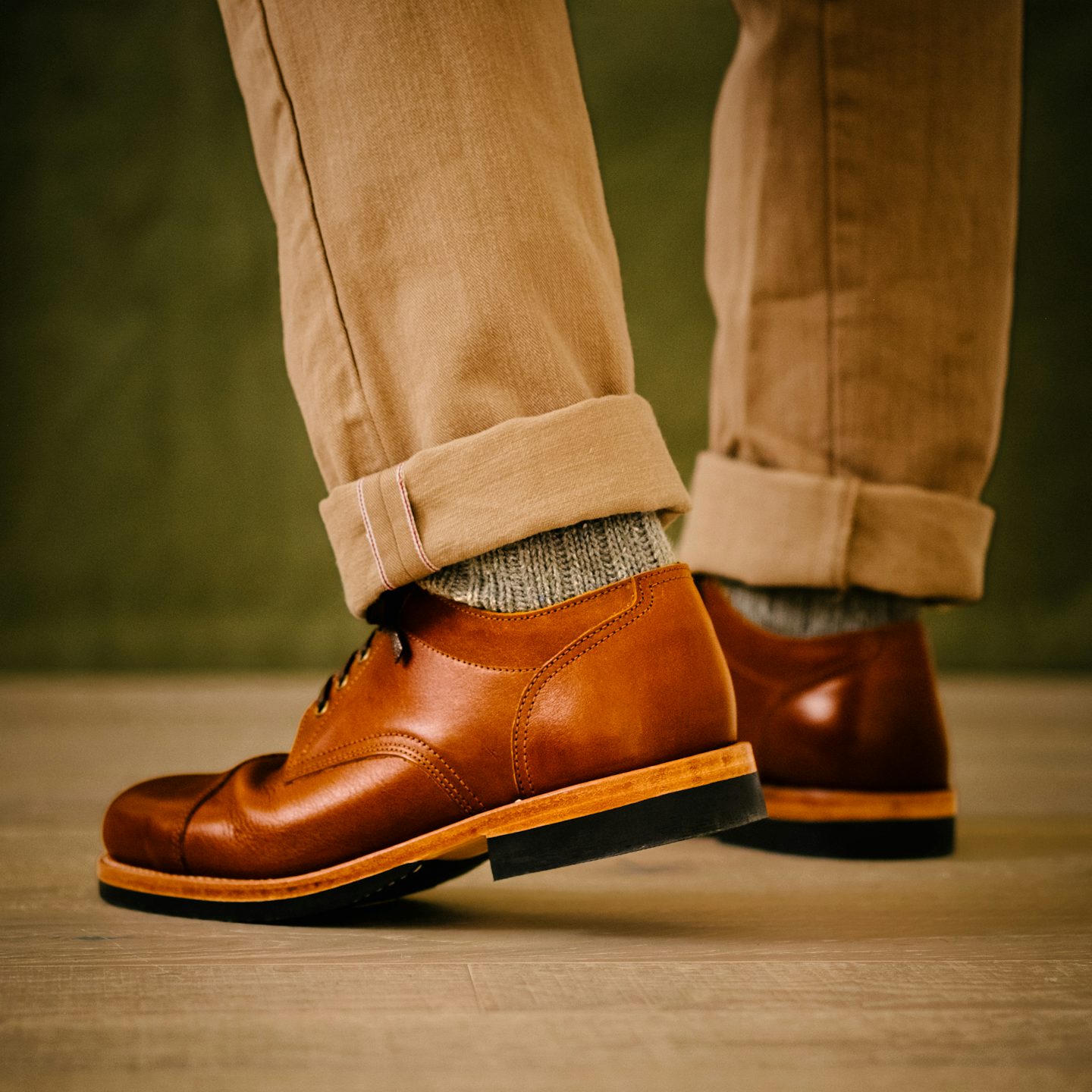 OAK STREET BOOTMAKERS オックスフォードブーツ ホーウィン Oak Street Bootmakers Trench Oxford Huntsman Waxy Chamois
