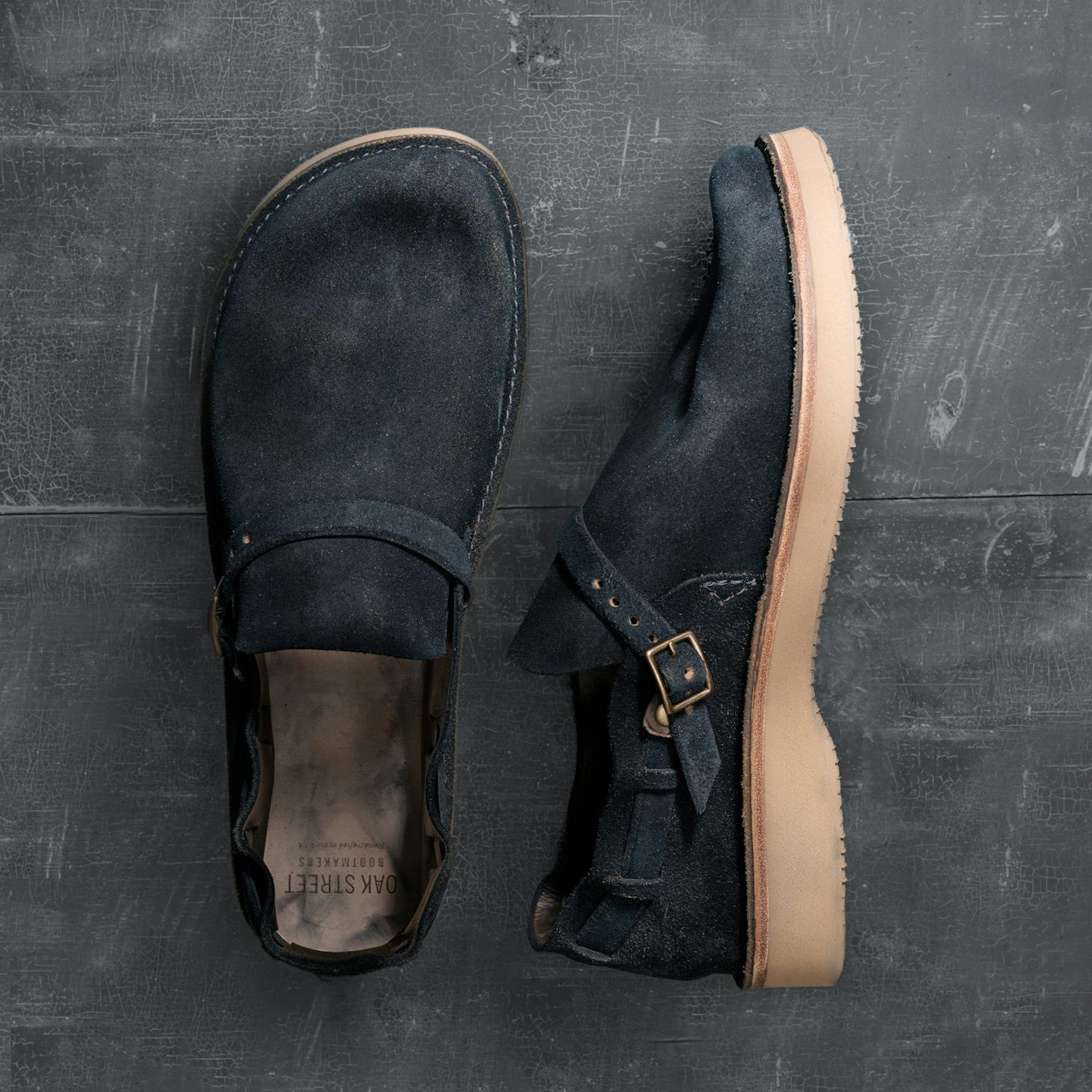 Natural Indigo Chromexcel Roughout Country Loafer - Detail Image One
