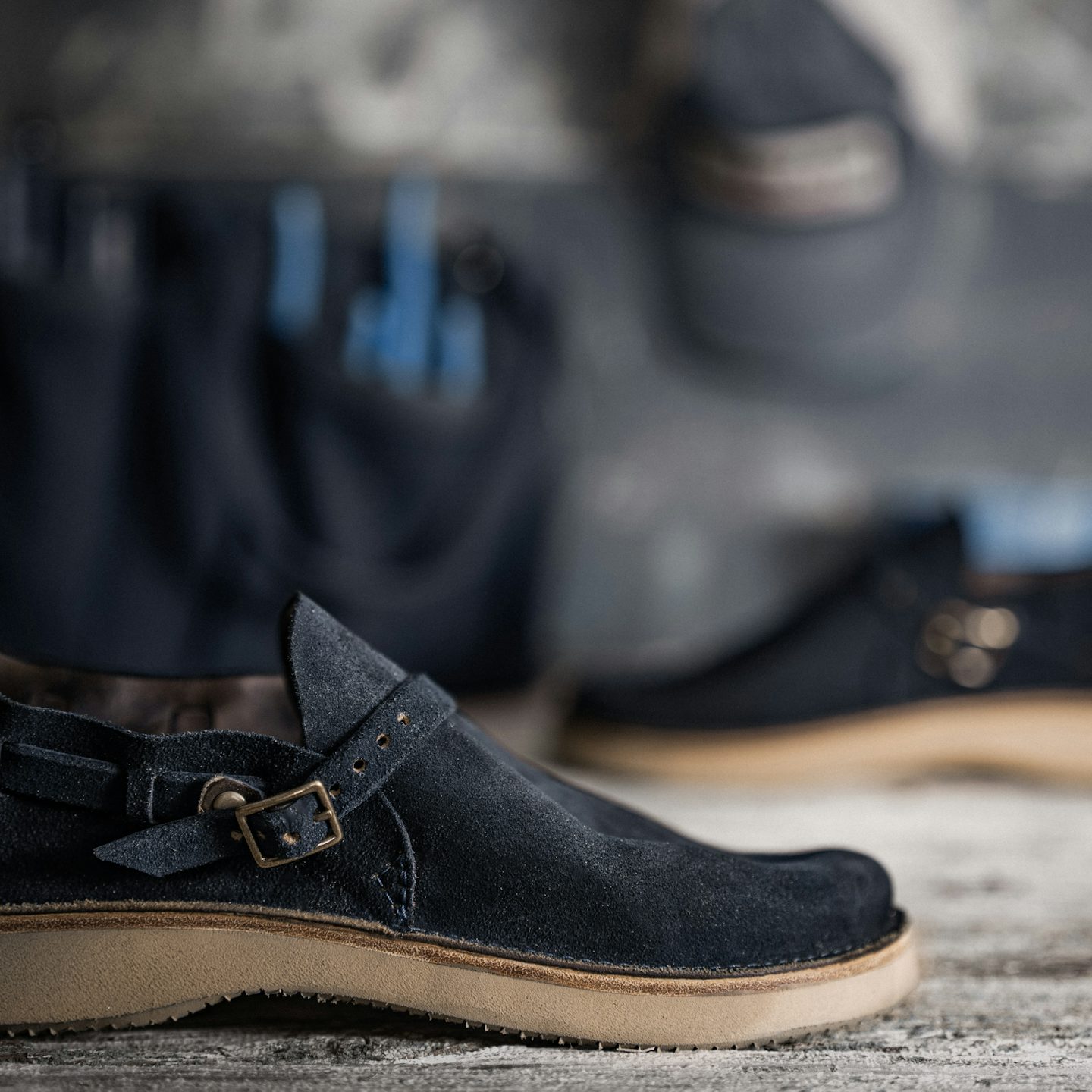 Natural Indigo Chromexcel Roughout Country Loafer - Detail Image Two