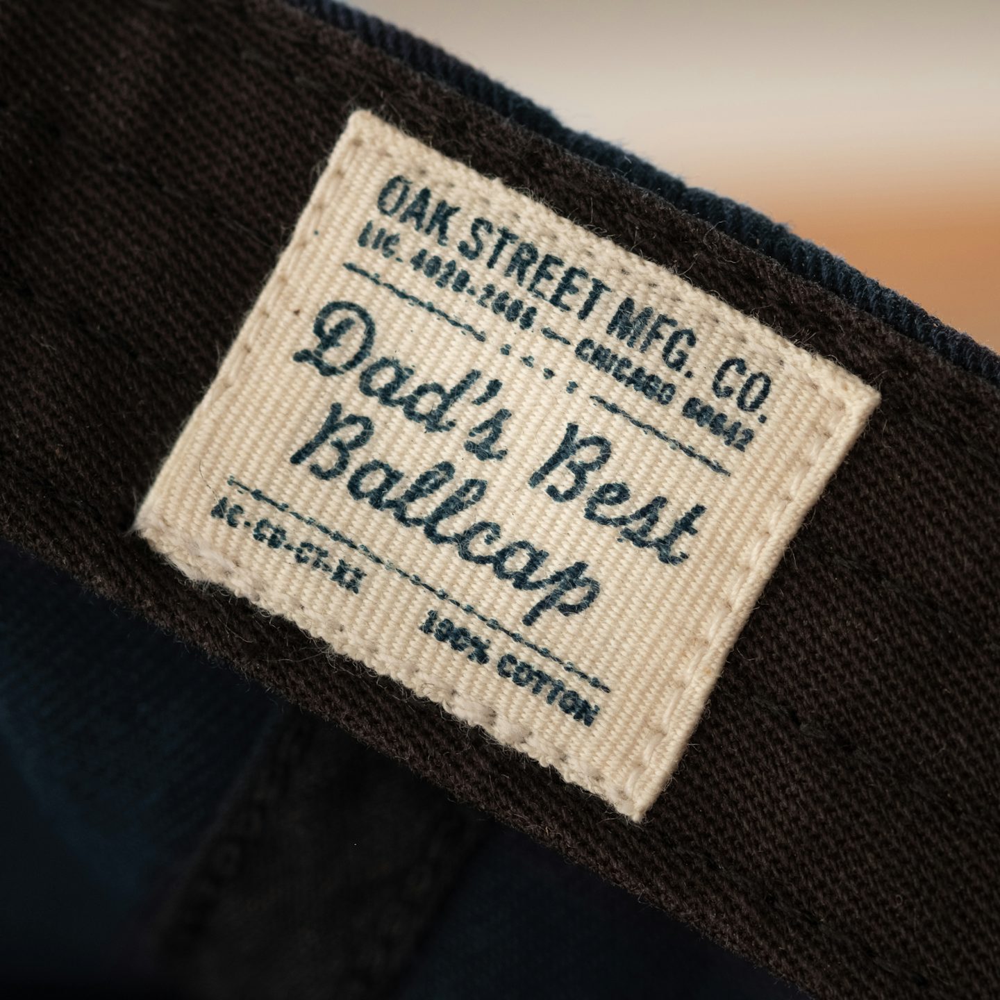 Navy Cotton Twill Dad’s Best Ballcap - Detail Image Two