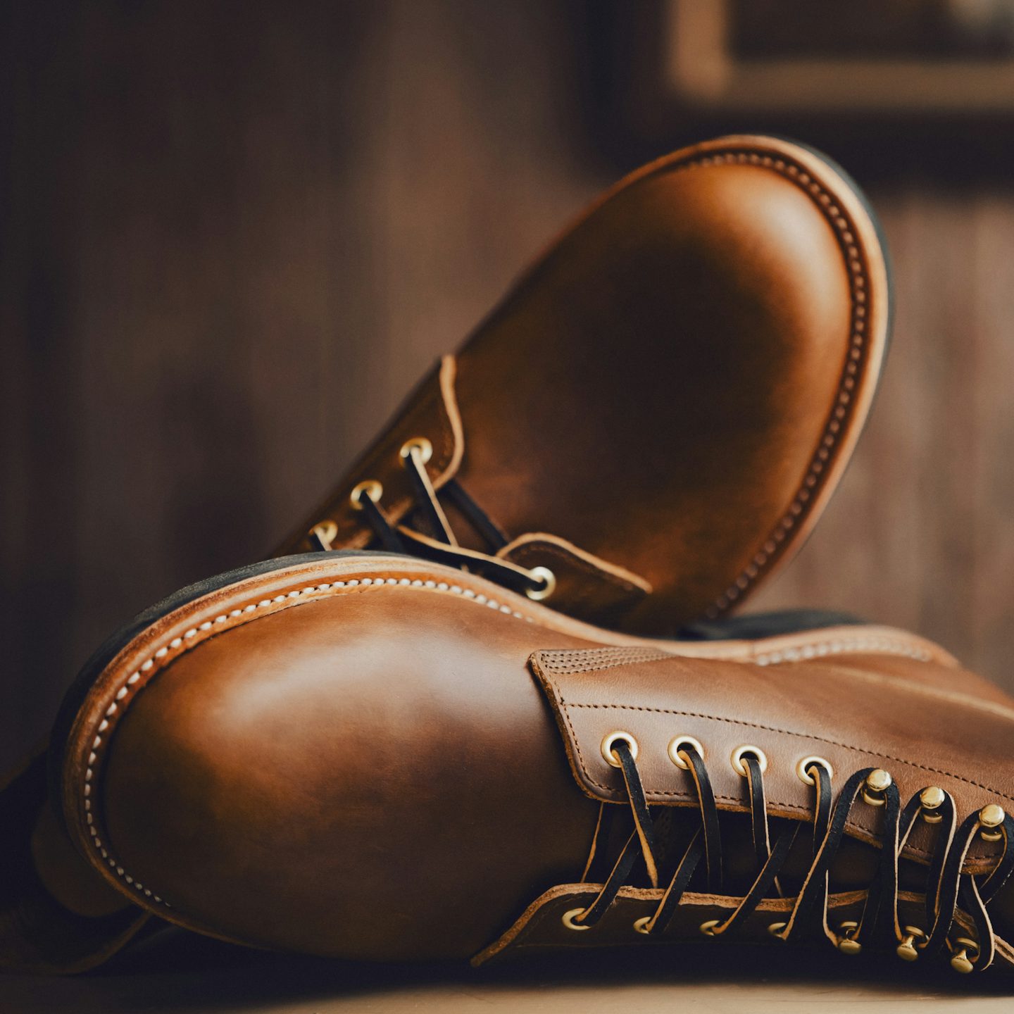 Field Boot - Horween Cognac Shackleton, Vibram 700 V-Bar Full Sole