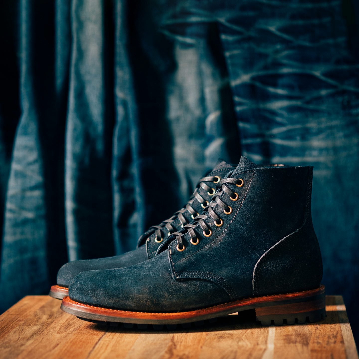 Natural Indigo Chromexcel Roughout Field Boot - Detail Image Two