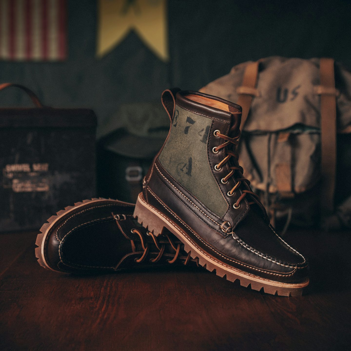 USGI Cotton Duck + Brown Chromexcel Jungle Duffel Camp Boot - Detail Image One