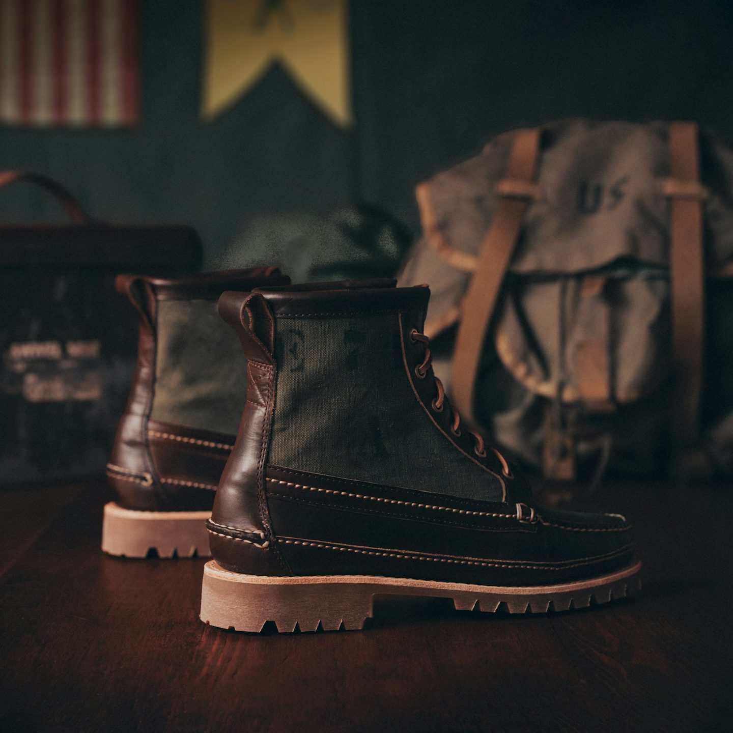 USGI Cotton Duck + Brown Chromexcel Jungle Duffel Camp Boot - Detail Image Two
