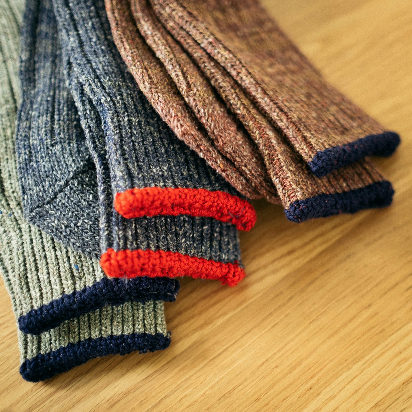 Anonymous ISM Crew Sock - Sage Cotton Nep - Made in Japan | Oak