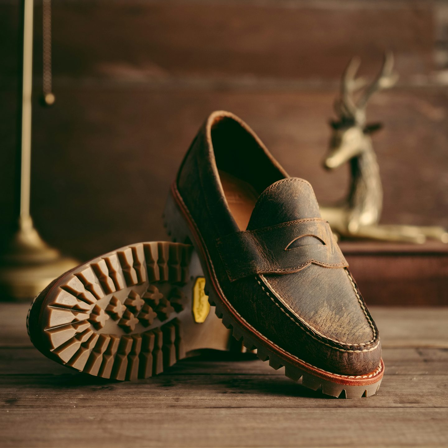 Penny Moc - Gallun Cognac Teton Stag, Vibram 132 Montagna Sole
