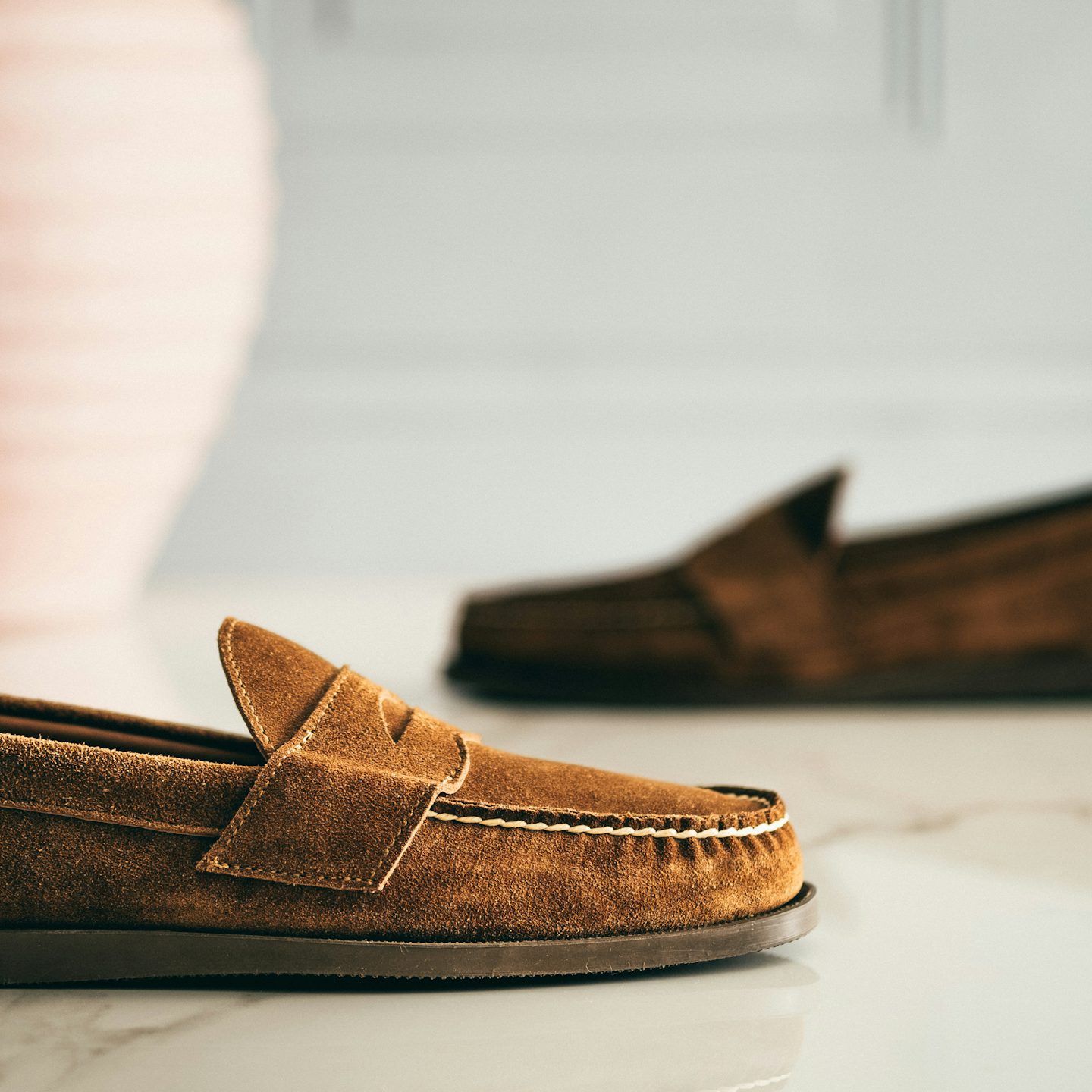 Penny Moc - Snuff Janus Suede, Camp Sole - Made in USA | Oak