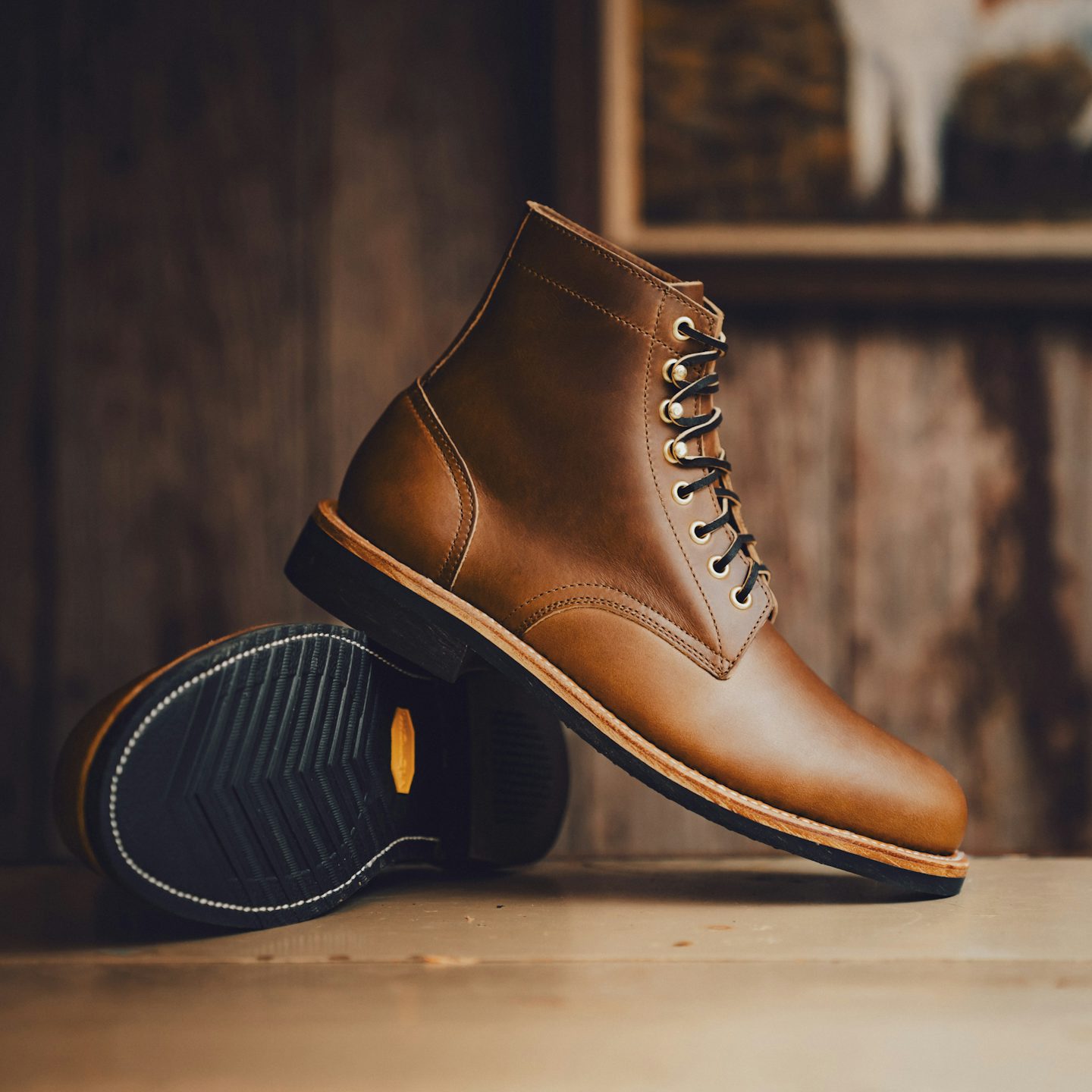 Trench Boot - Horween Cognac Shackleton, Vibram 700 V-Bar Full