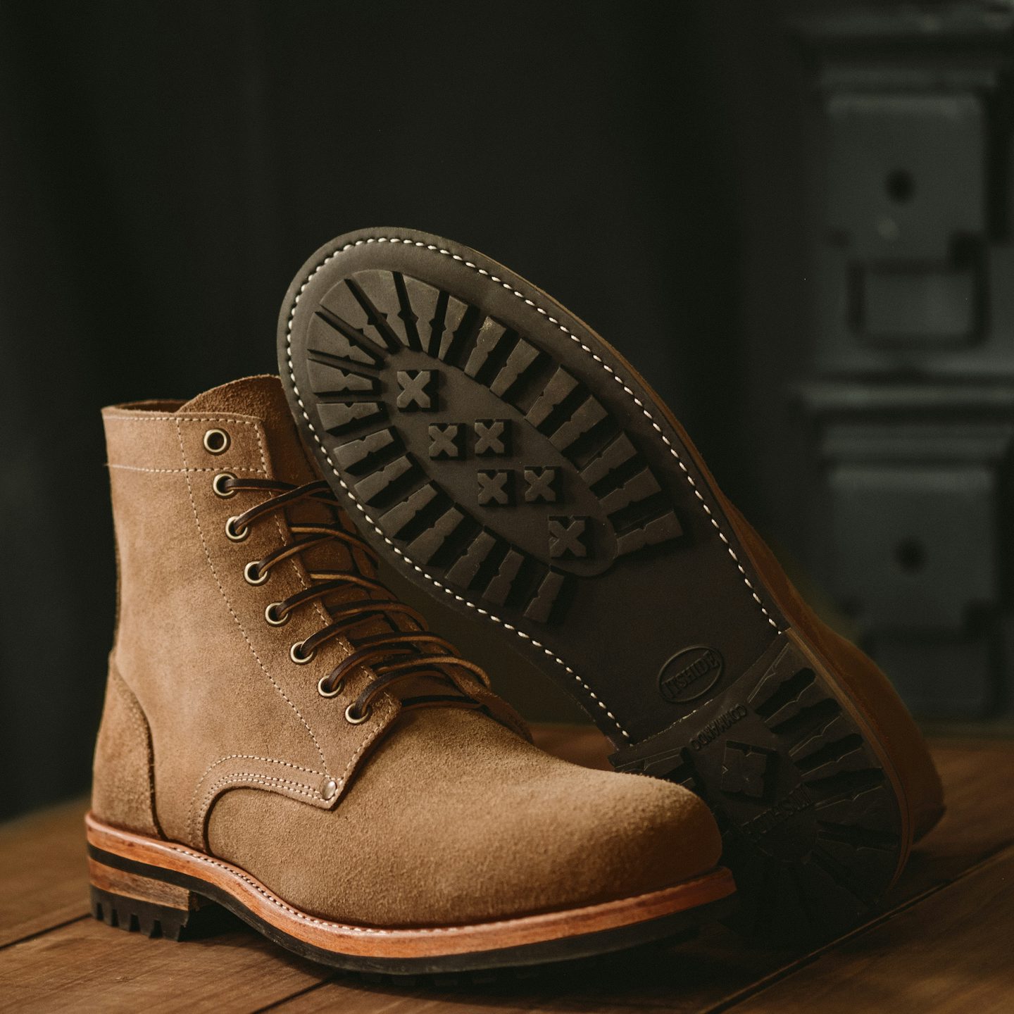 Natural Chromexcel Roughout Trench Boot - Detail Image Two