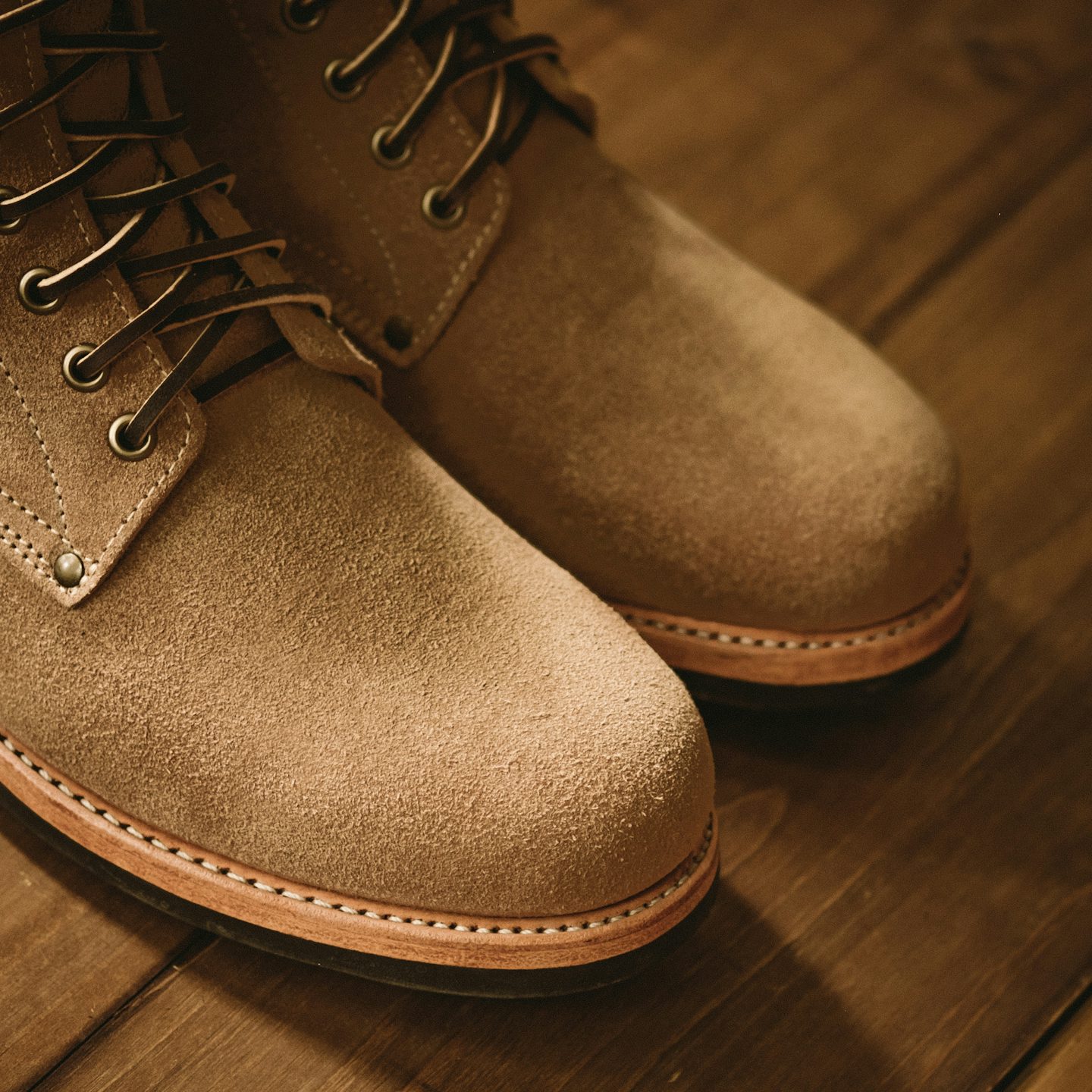 Natural Chromexcel Roughout Trench Boot - Detail Image One