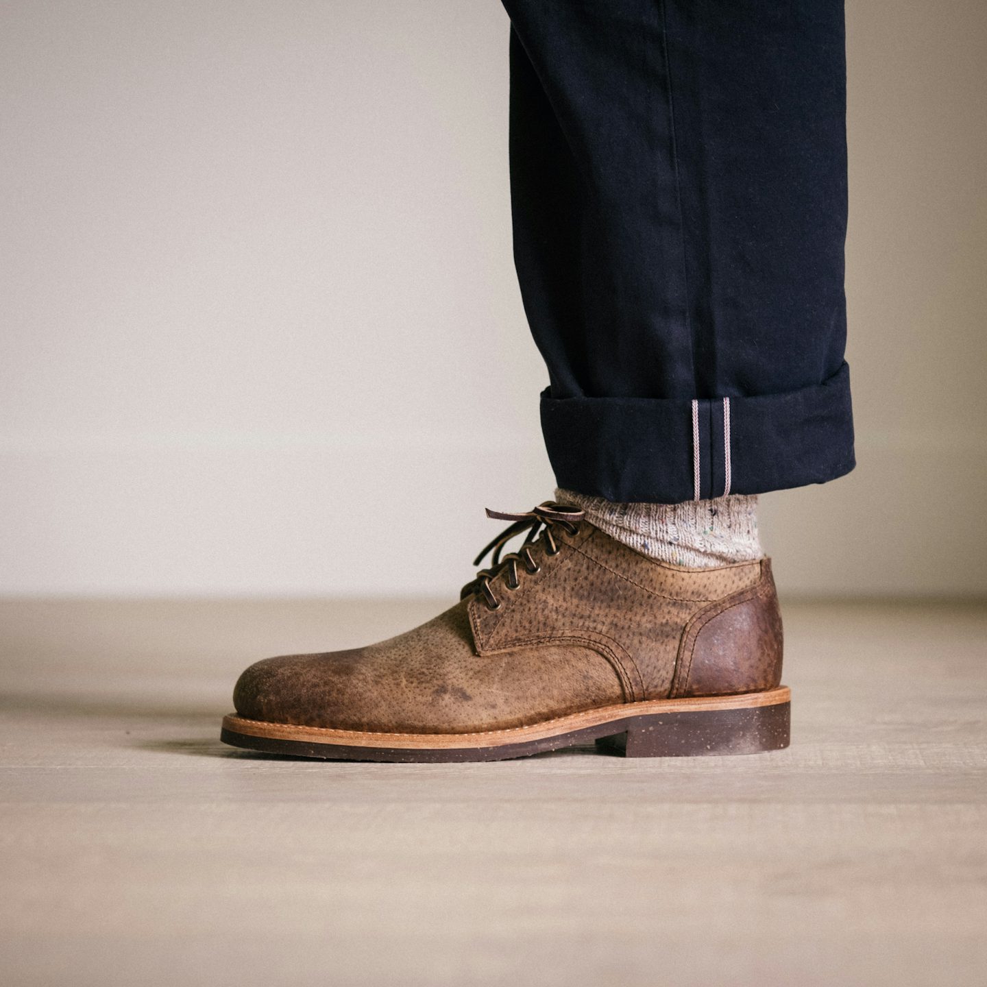 Light Waxy Wild Boar Trench Oxford - Detail Image One