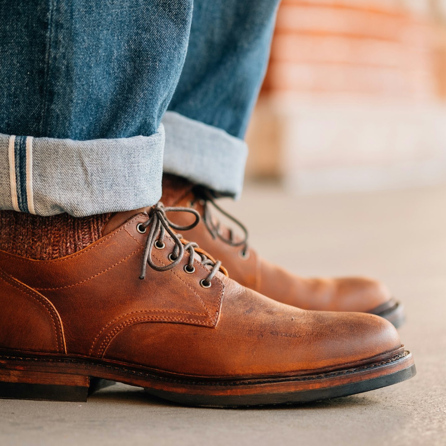Trench Oxford - Trail Crazy Horse, Vibram 705 Half Sole with Cats