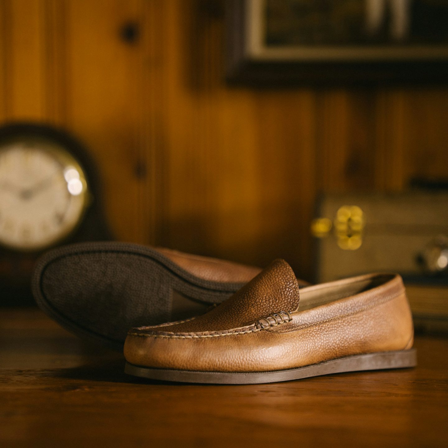 Venetian Moc - Horween Natural Scotch Grain Chromexcel, Camp Sole