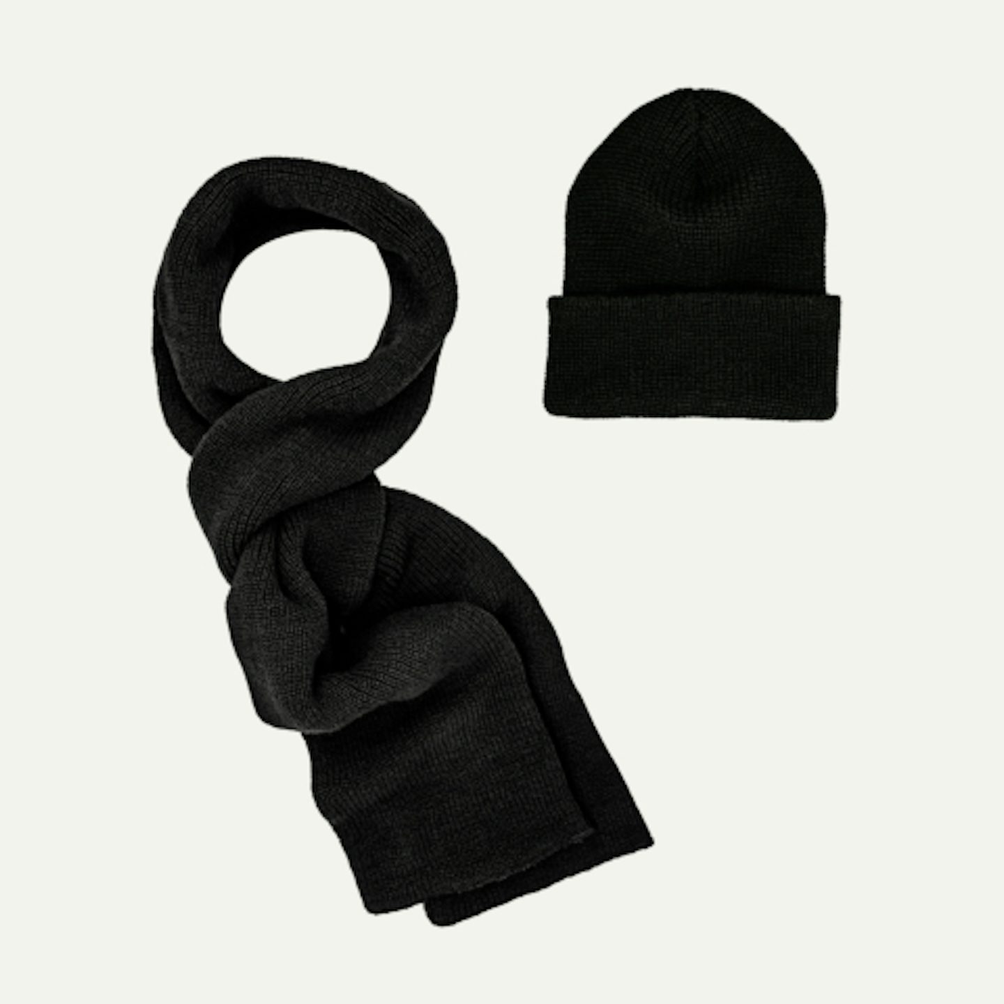 1975 NATO Watch Cap + Marine Scarf - Operator Black Merino Wool