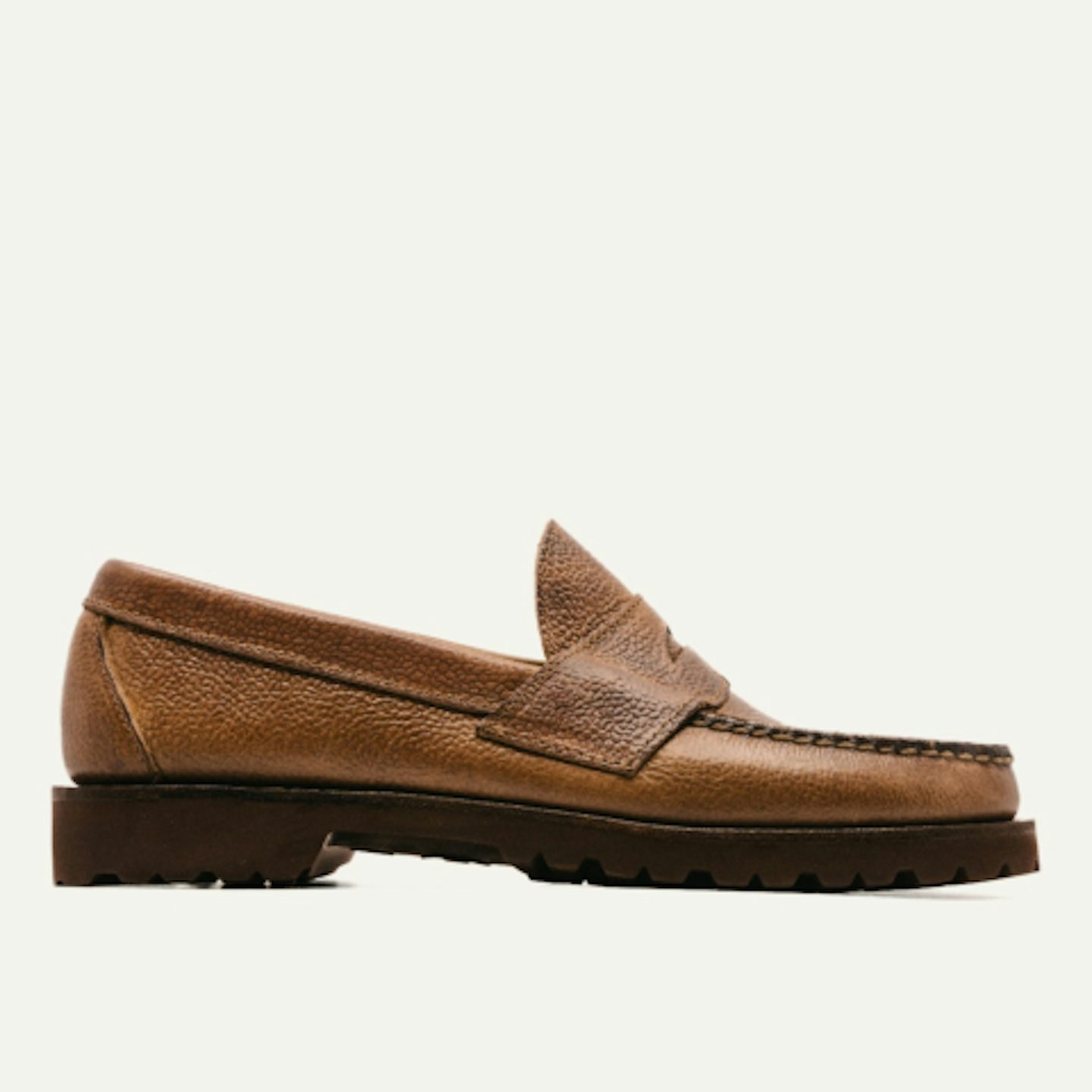 Lug Penny Moc - Horween Black Scotch Grain Chromexcel, Vibram 1757