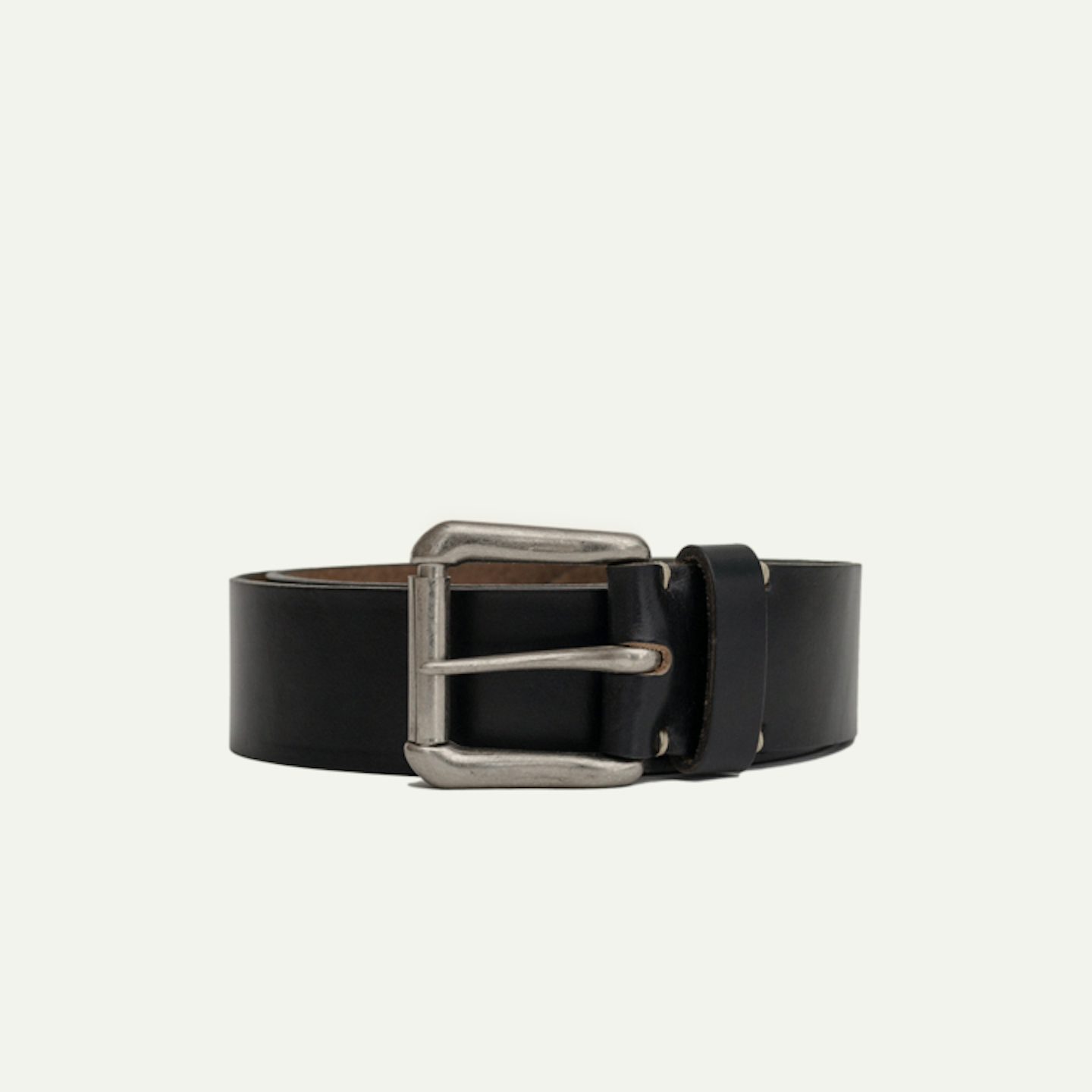 Roller Buckle Belt - Black Chromexcel - Made in U.S.A. by Oak Street Bootmakers - View 1