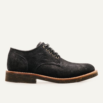 Trench Oxford - Black Oil Tan Roughout