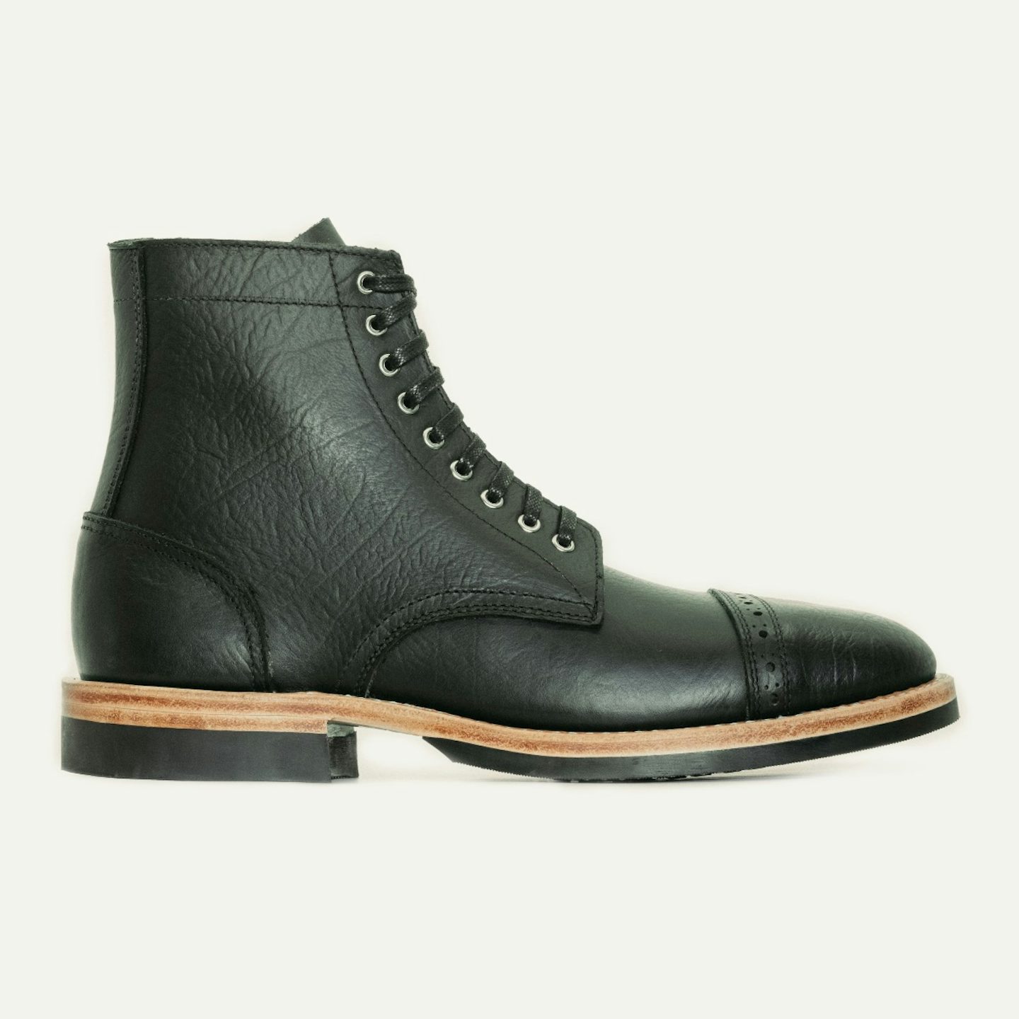 Cap-Toe Trench Boot - Black Oiled Congo 